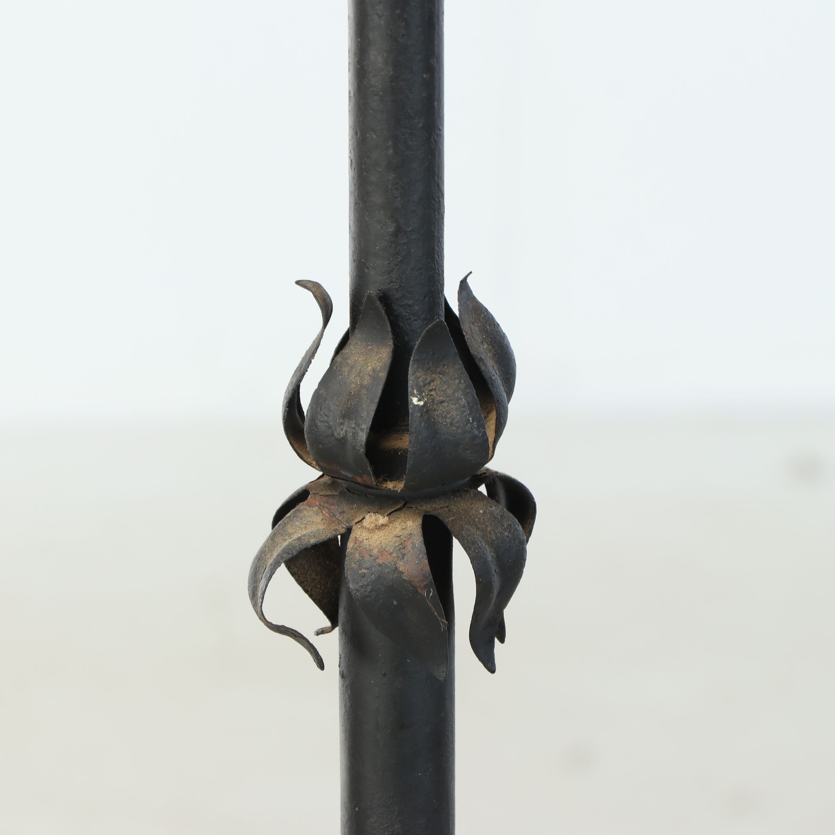 Gothic Revival Style Wrought Iron Floor Lamp, 20th Century