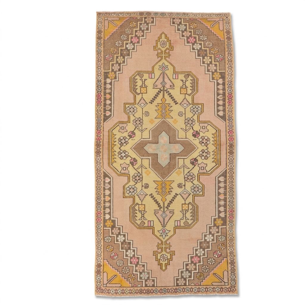 4'6 x 9' Hand-Knotted Turkish Anatolian Area Rug