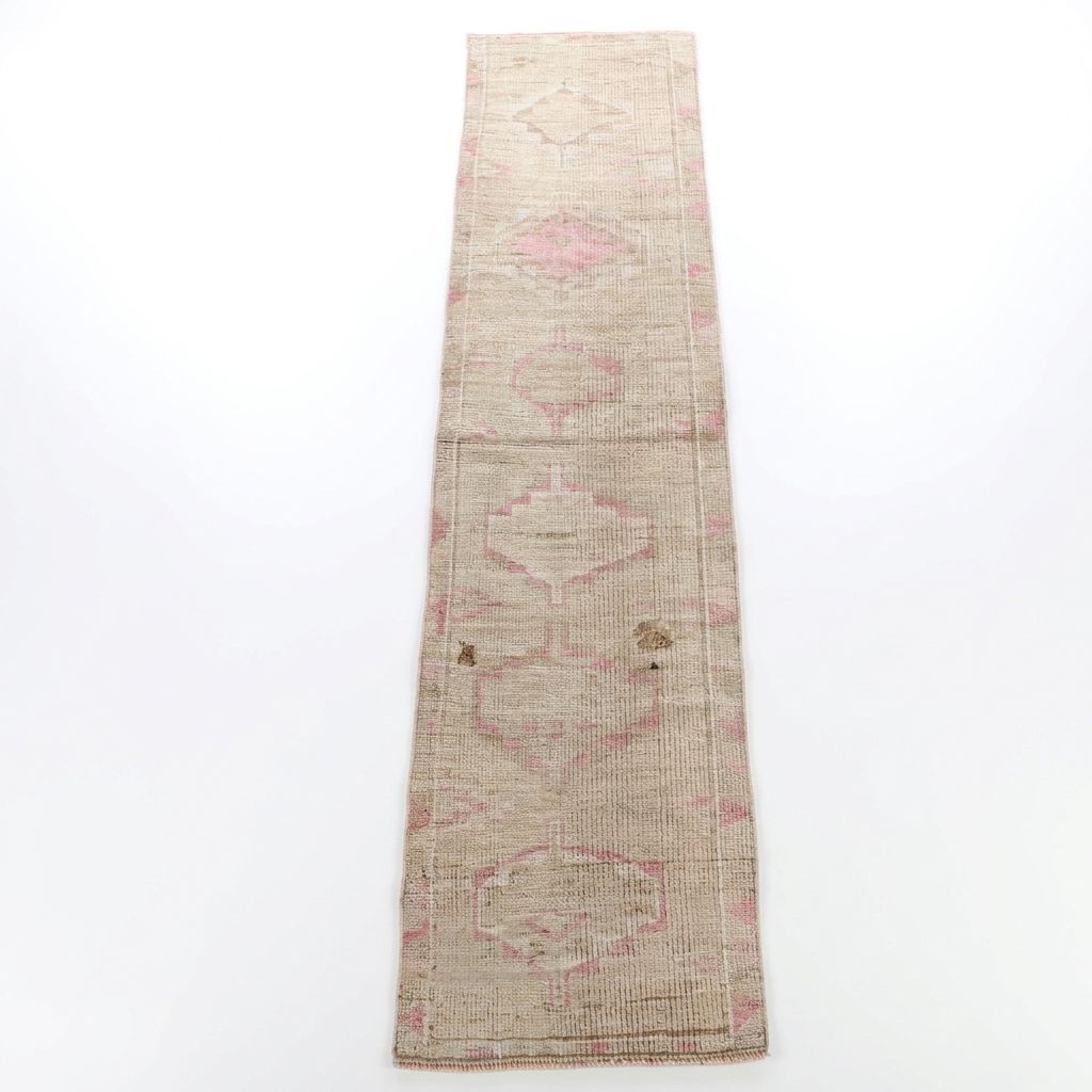 2'9 x 11'10 Hand-Knotted Turkish Oushak Carpet Runner