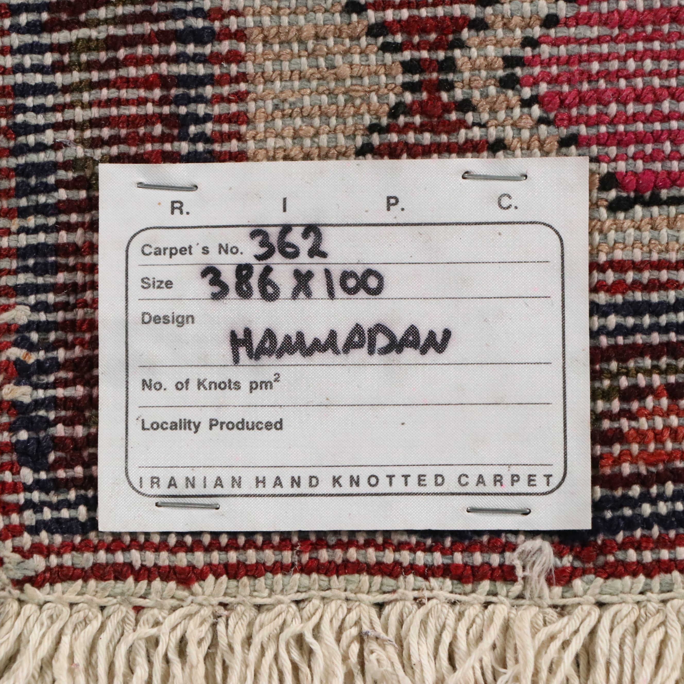 3'4 x 12'8 Hand-Knotted Persian Hamadan Long Rug
