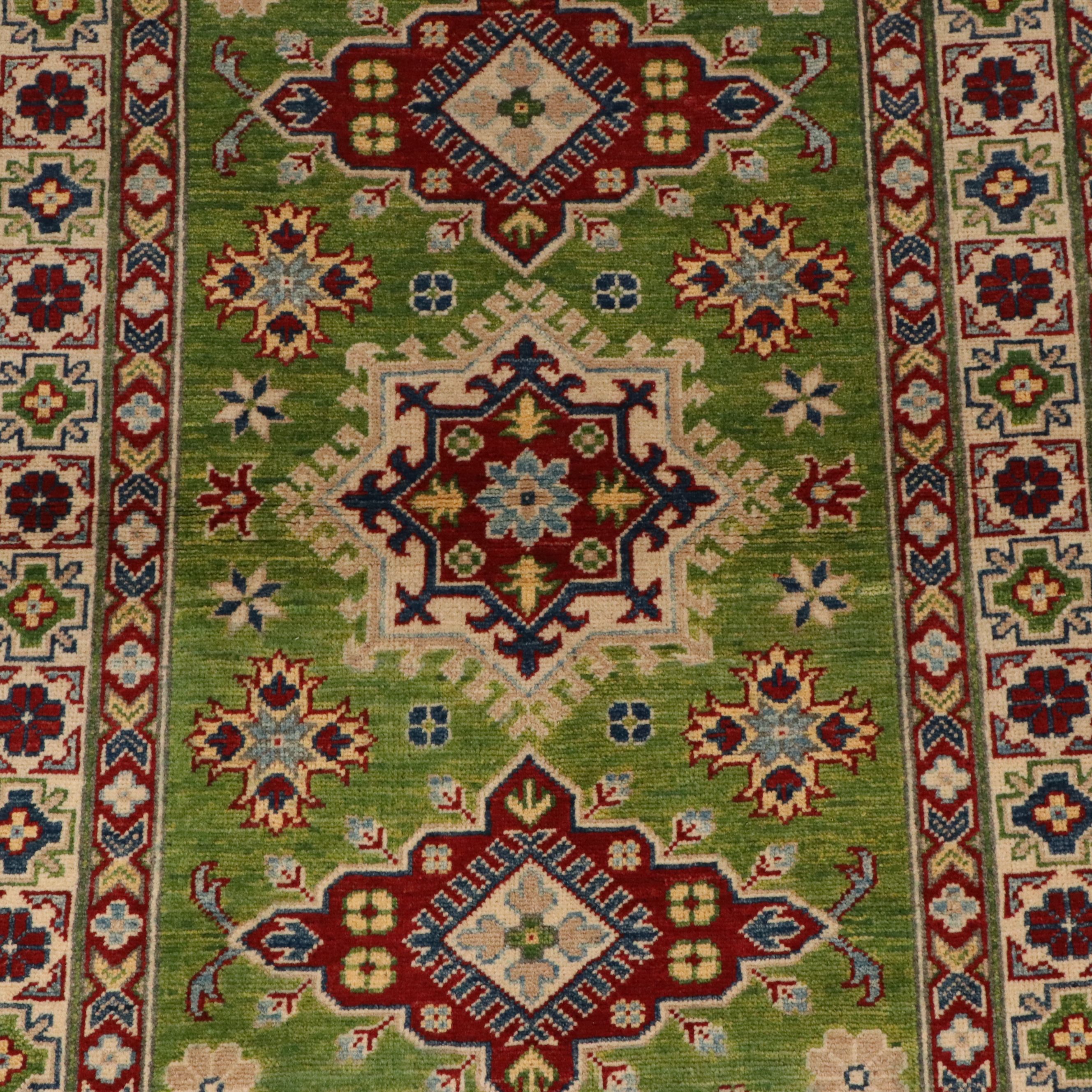 3'3 x 4'11 Hand-Knotted Afghan Kazak Accent Rug