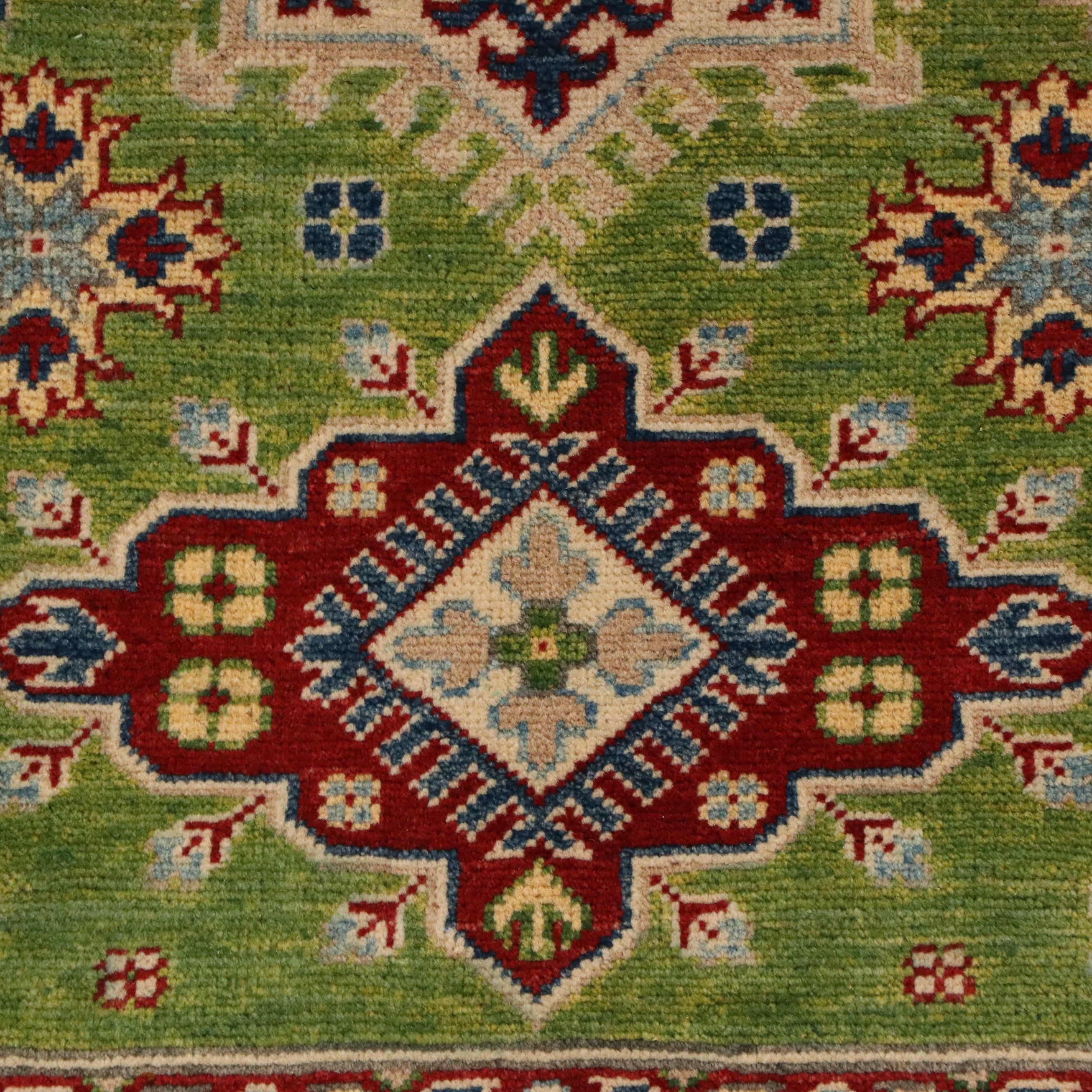3'3 x 4'11 Hand-Knotted Afghan Kazak Accent Rug
