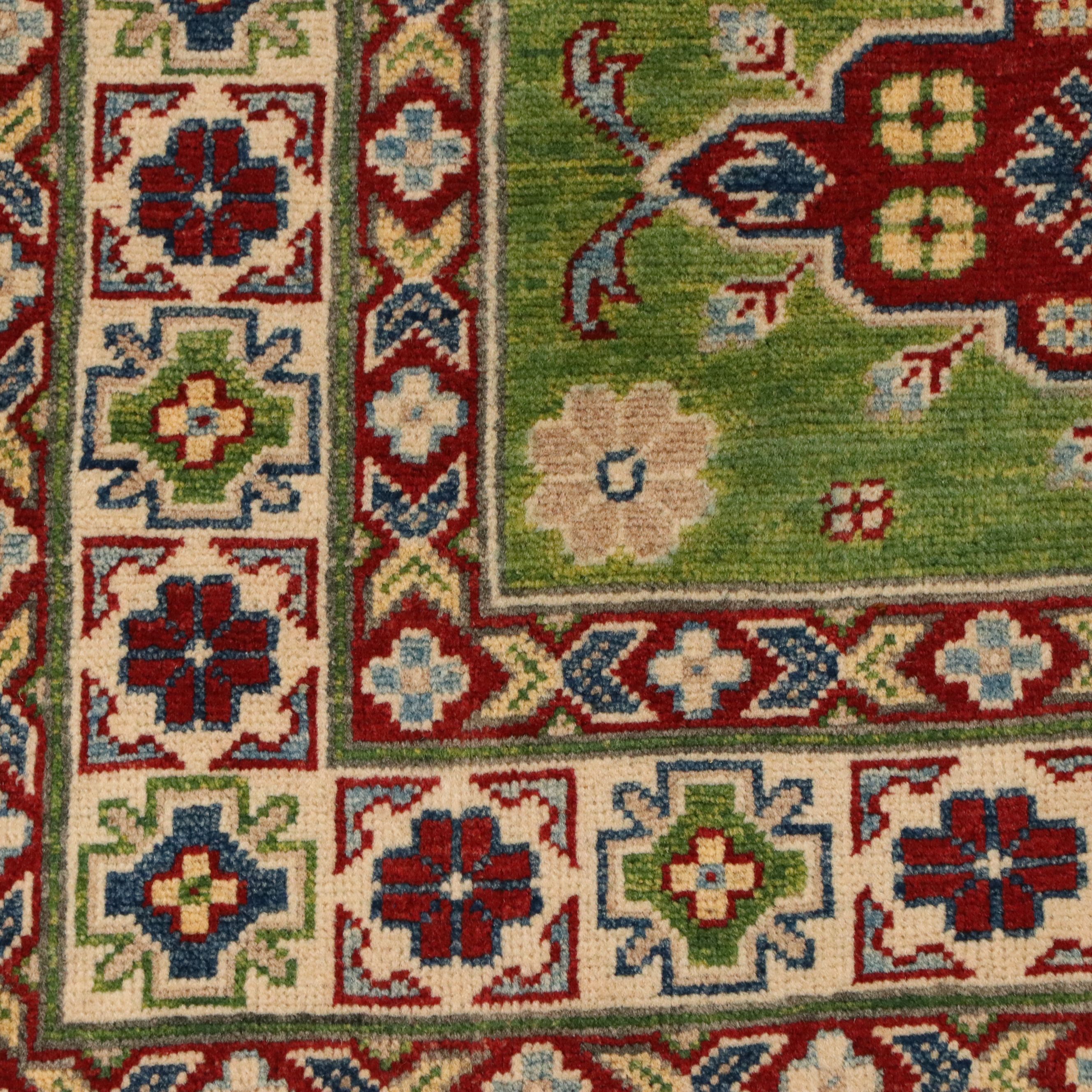 3'3 x 4'11 Hand-Knotted Afghan Kazak Accent Rug