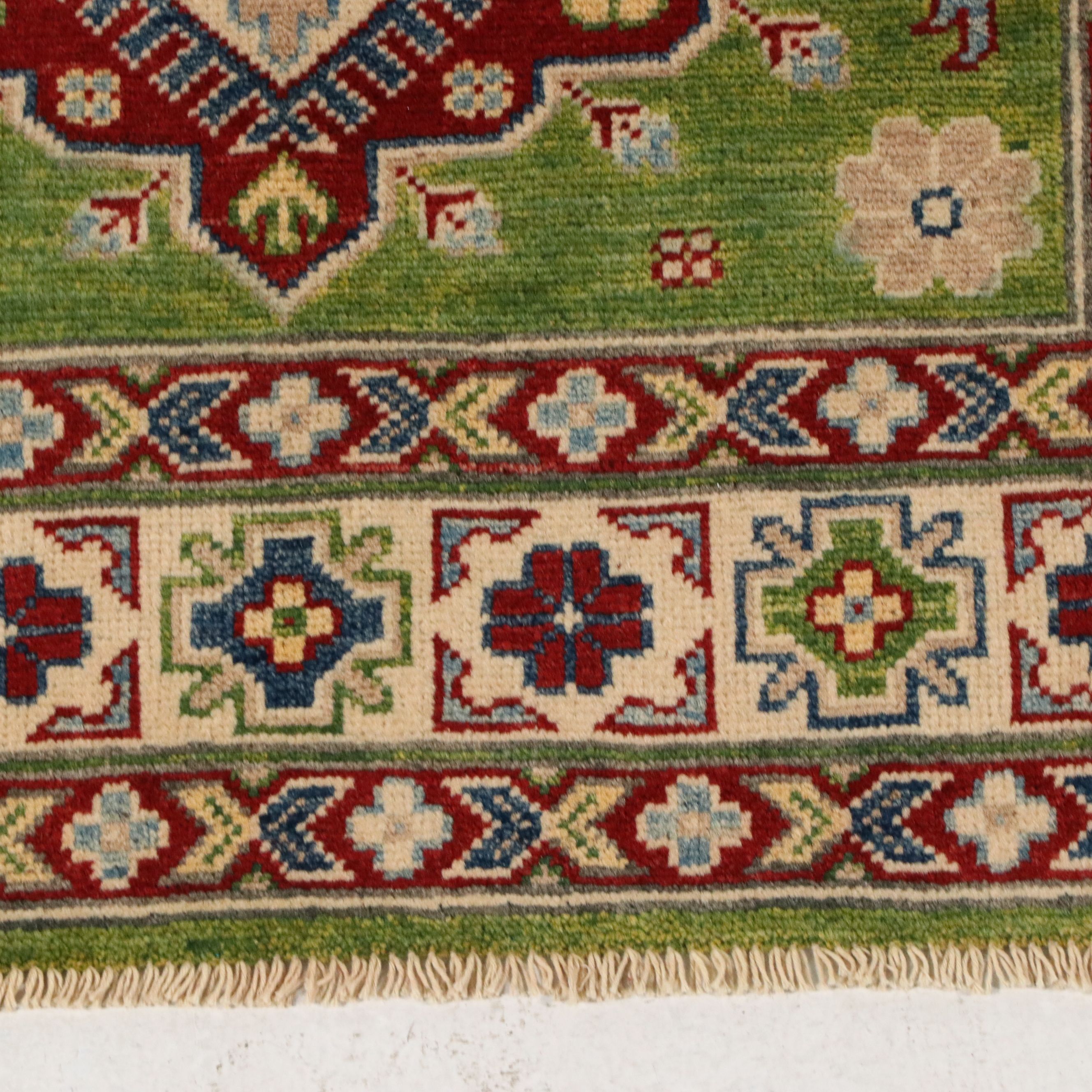 3'3 x 4'11 Hand-Knotted Afghan Kazak Accent Rug