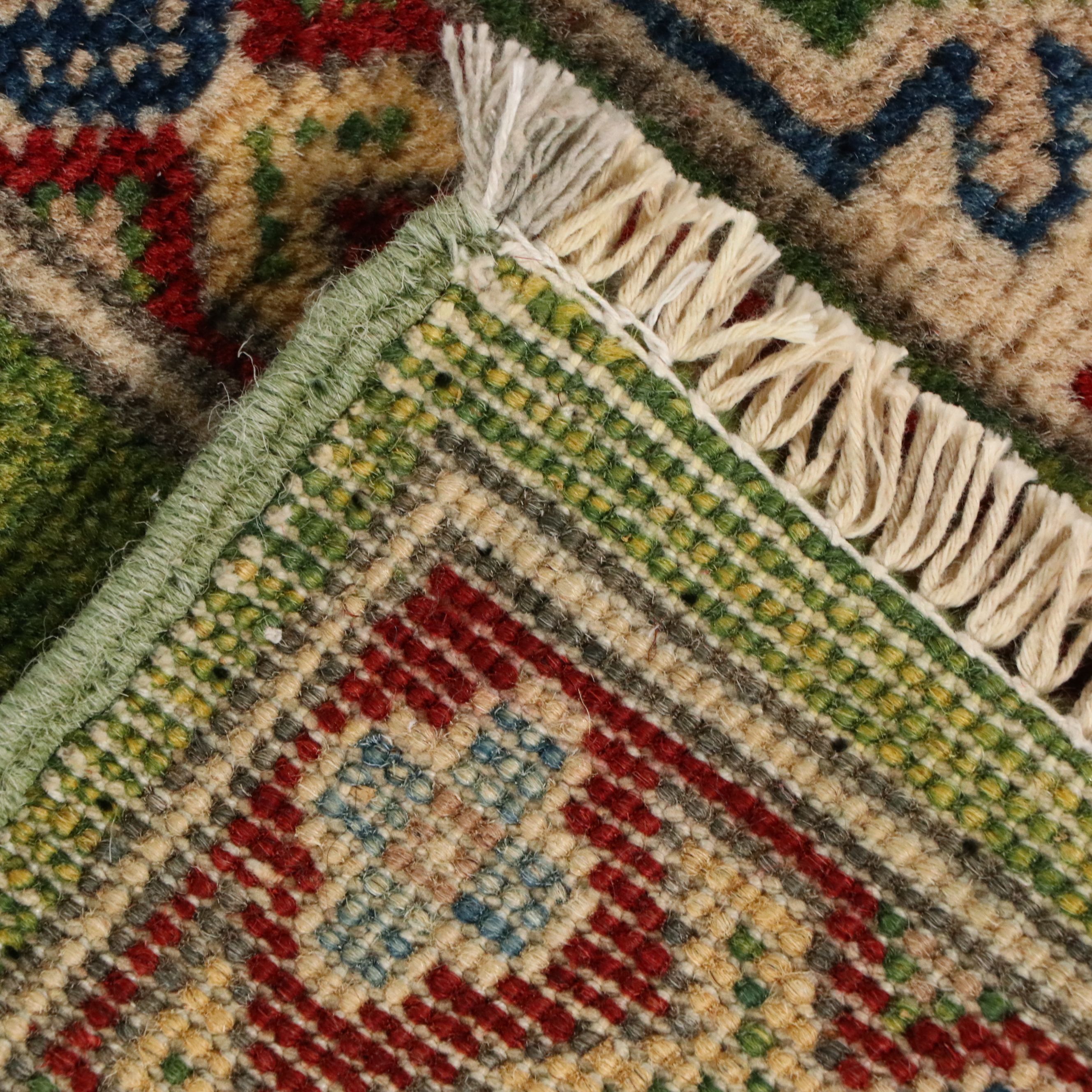 3'3 x 4'11 Hand-Knotted Afghan Kazak Accent Rug