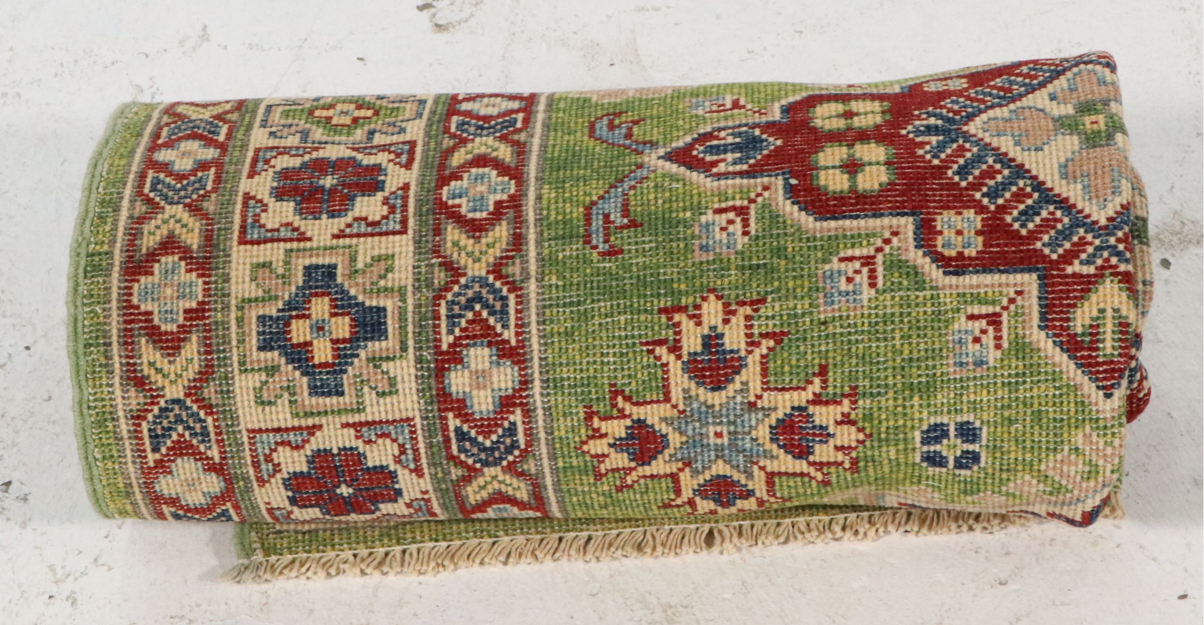 3'3 x 4'11 Hand-Knotted Afghan Kazak Accent Rug
