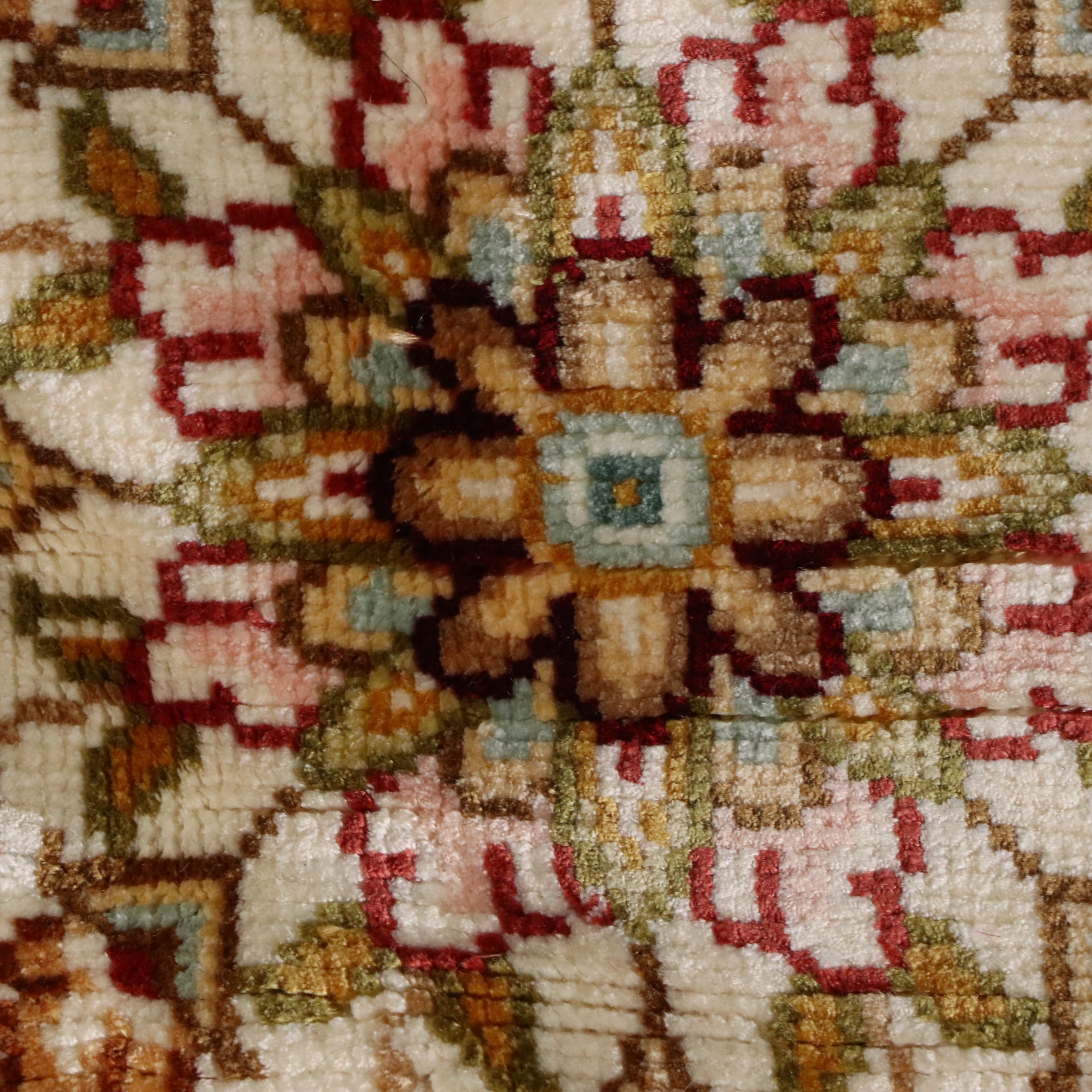 5'7 x 8'10 Hand-Knotted Persian Qom Silk Area Rug