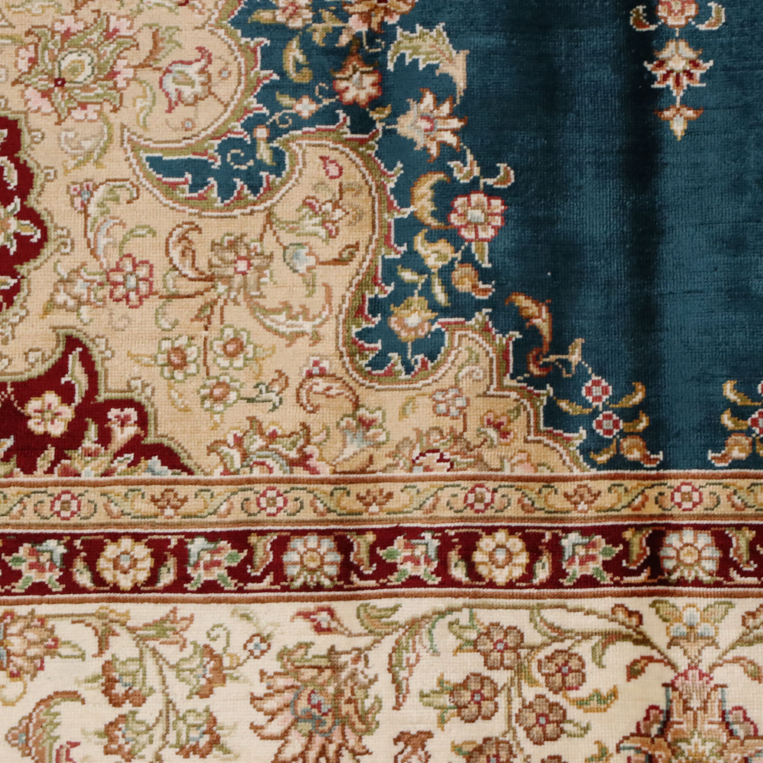 5'7 x 8'10 Hand-Knotted Persian Qom Silk Area Rug