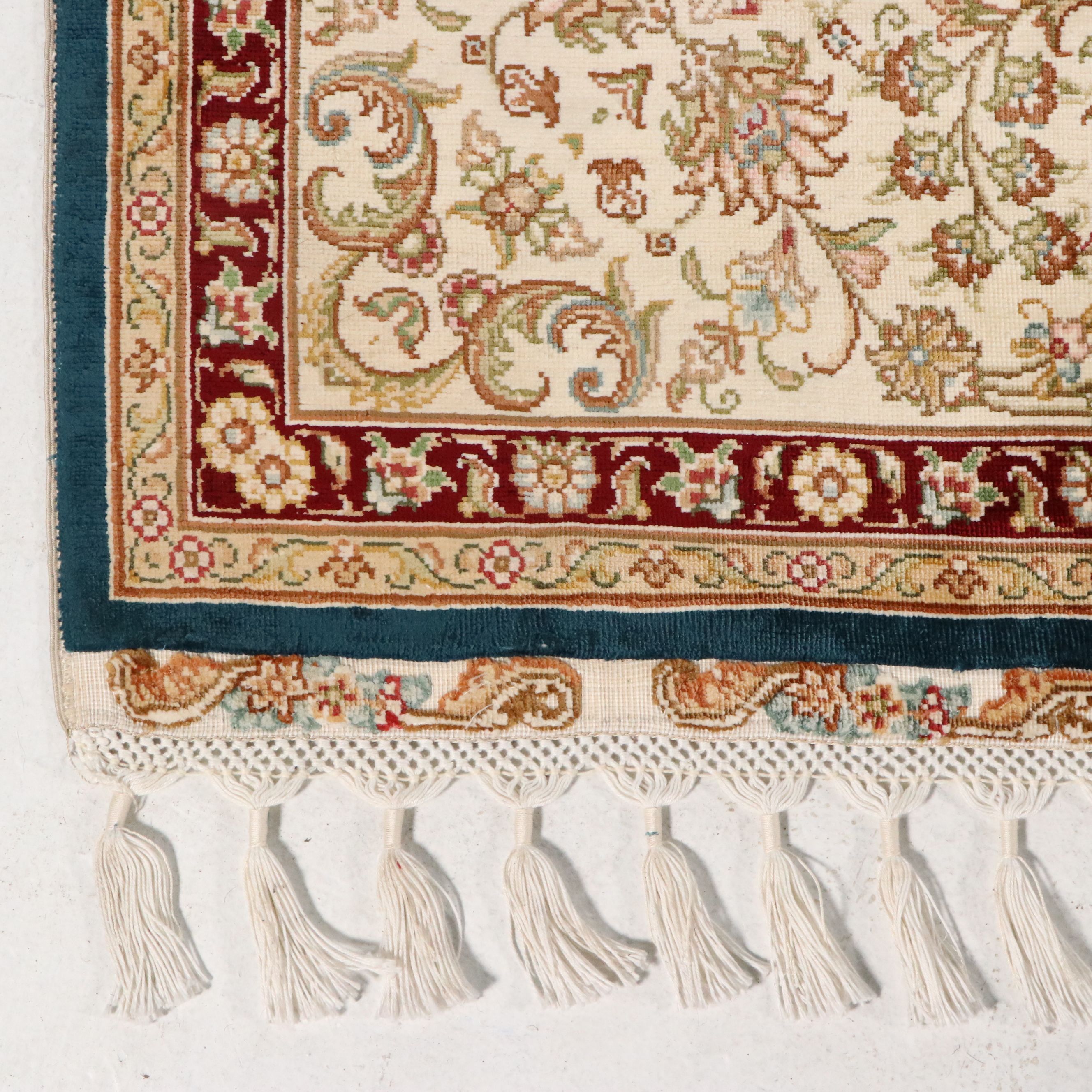 5'7 x 8'10 Hand-Knotted Persian Qom Silk Area Rug