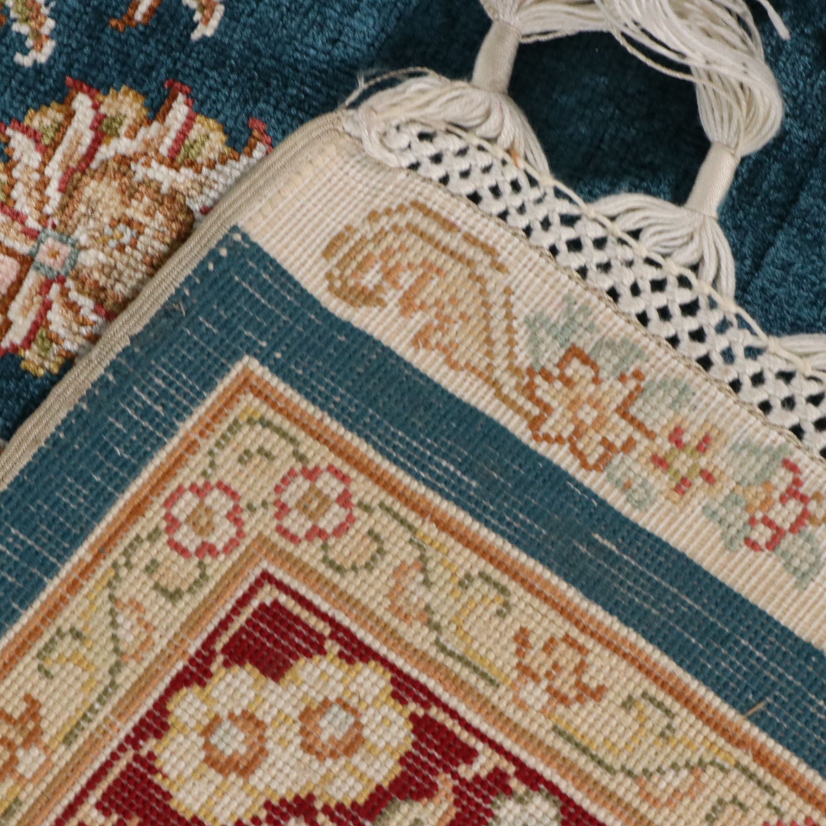 5'7 x 8'10 Hand-Knotted Persian Qom Silk Area Rug