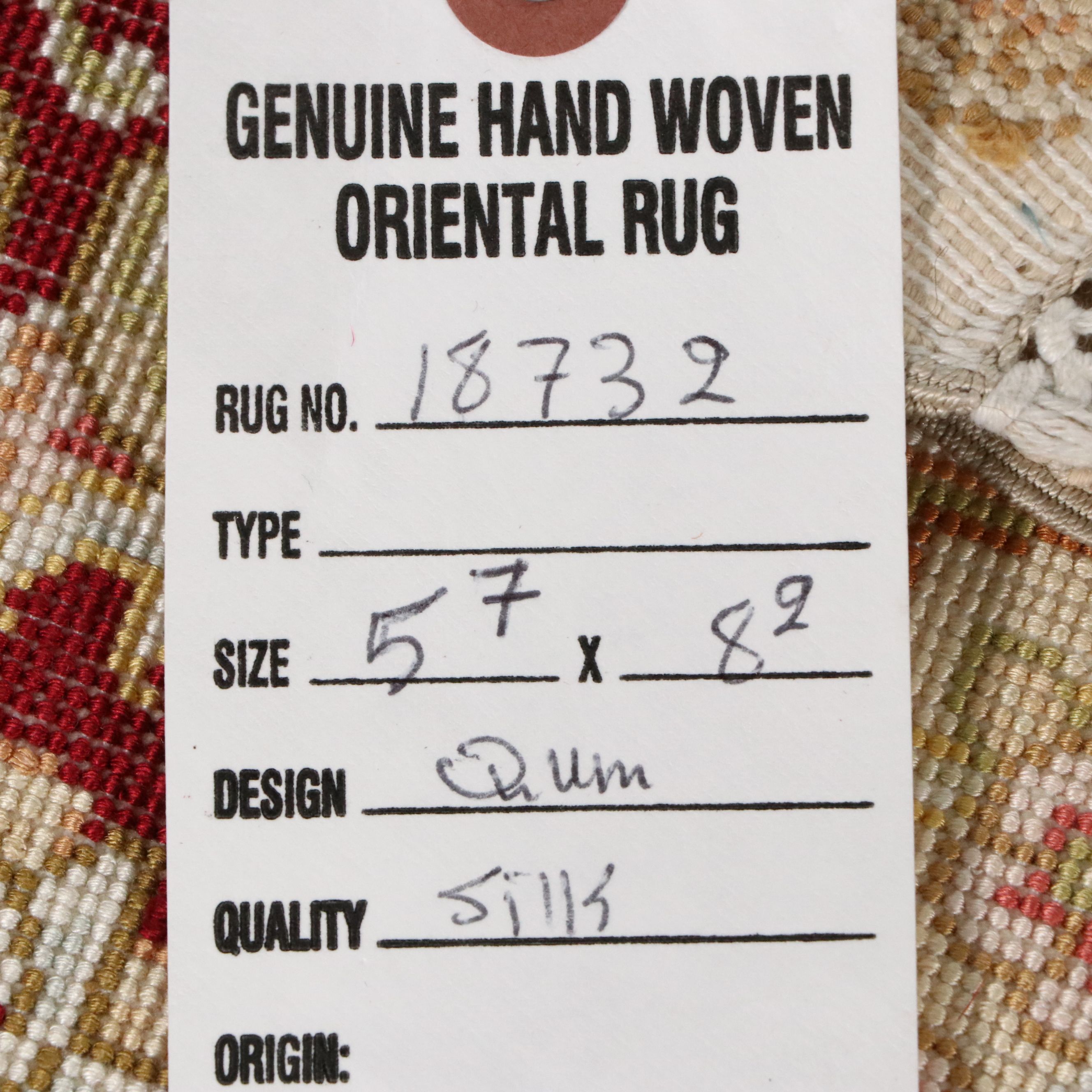 5'7 x 8'10 Hand-Knotted Persian Qom Silk Area Rug