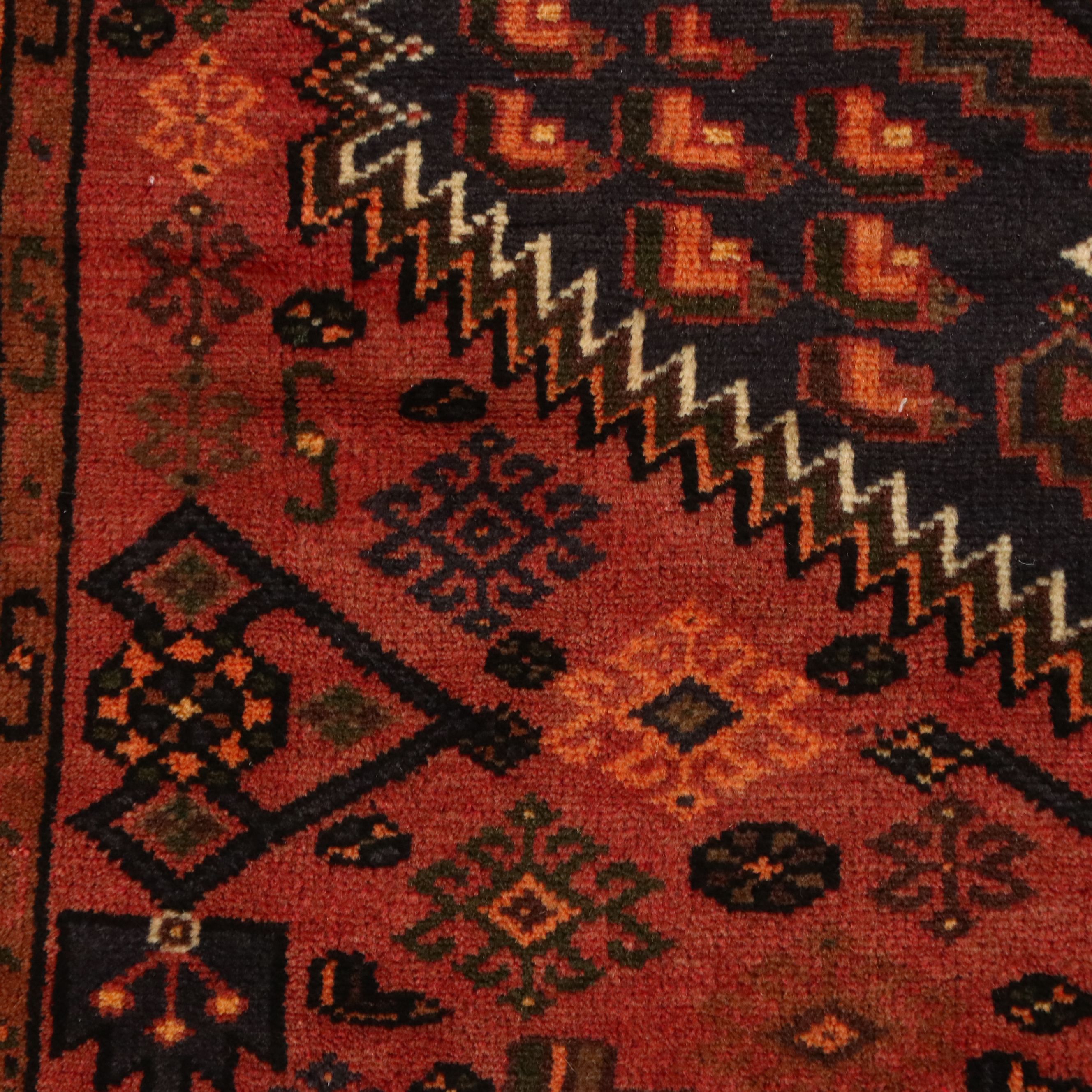 4'2 x 6'3 Hand-Knotted Persian Hamadan Area Rug