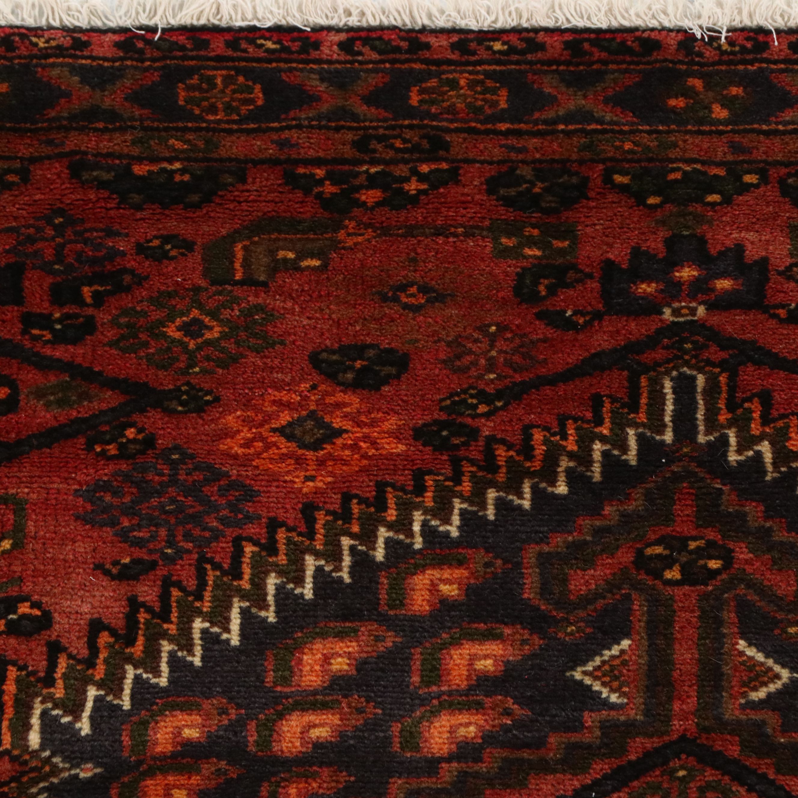 4'2 x 6'3 Hand-Knotted Persian Hamadan Area Rug
