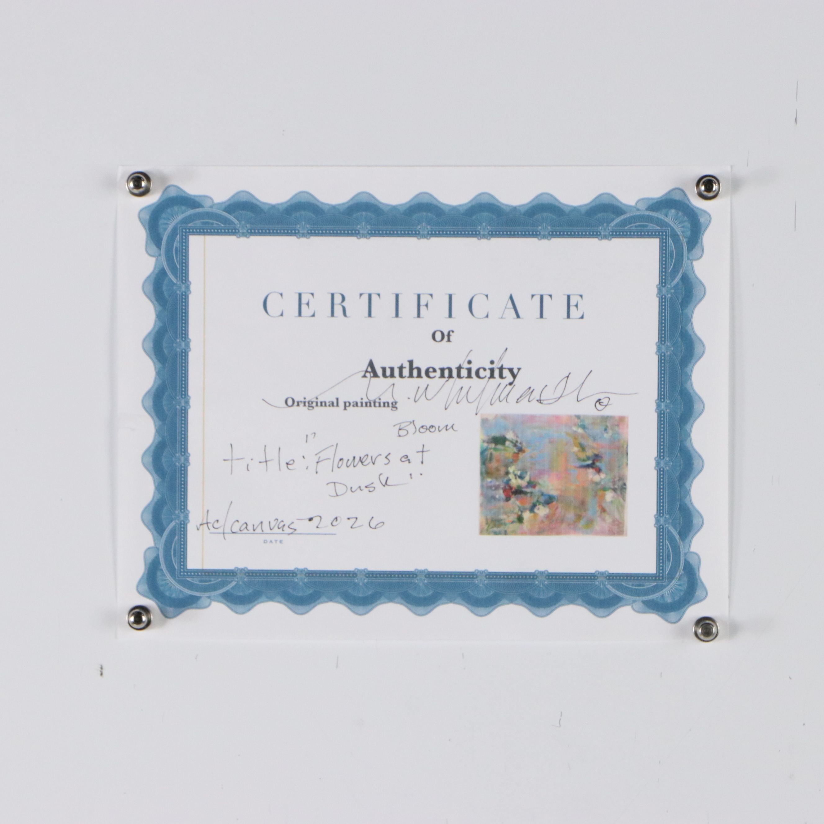 Marks Whitmarsh Acrylic Painting "Flowers at Dusk," 2026