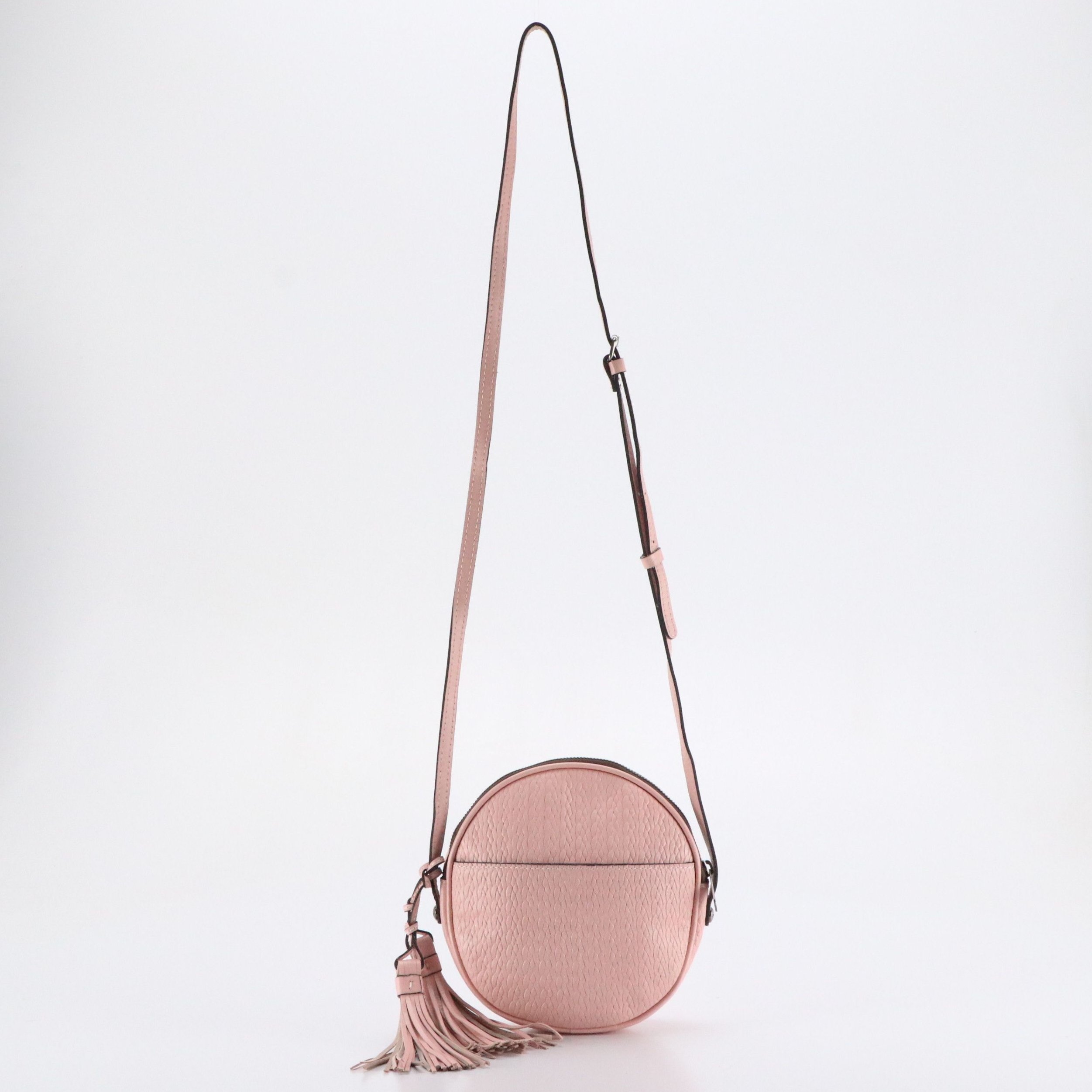 Patricia Nash Canteen Crossbody Bag in Light Pink Braid-Effect Leather