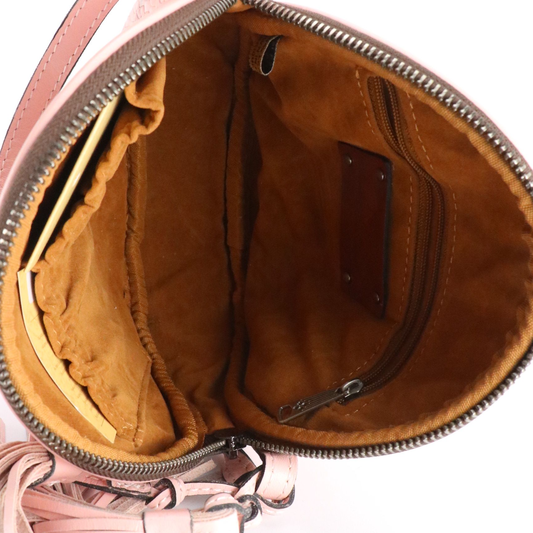 Patricia Nash Canteen Crossbody Bag in Light Pink Braid-Effect Leather