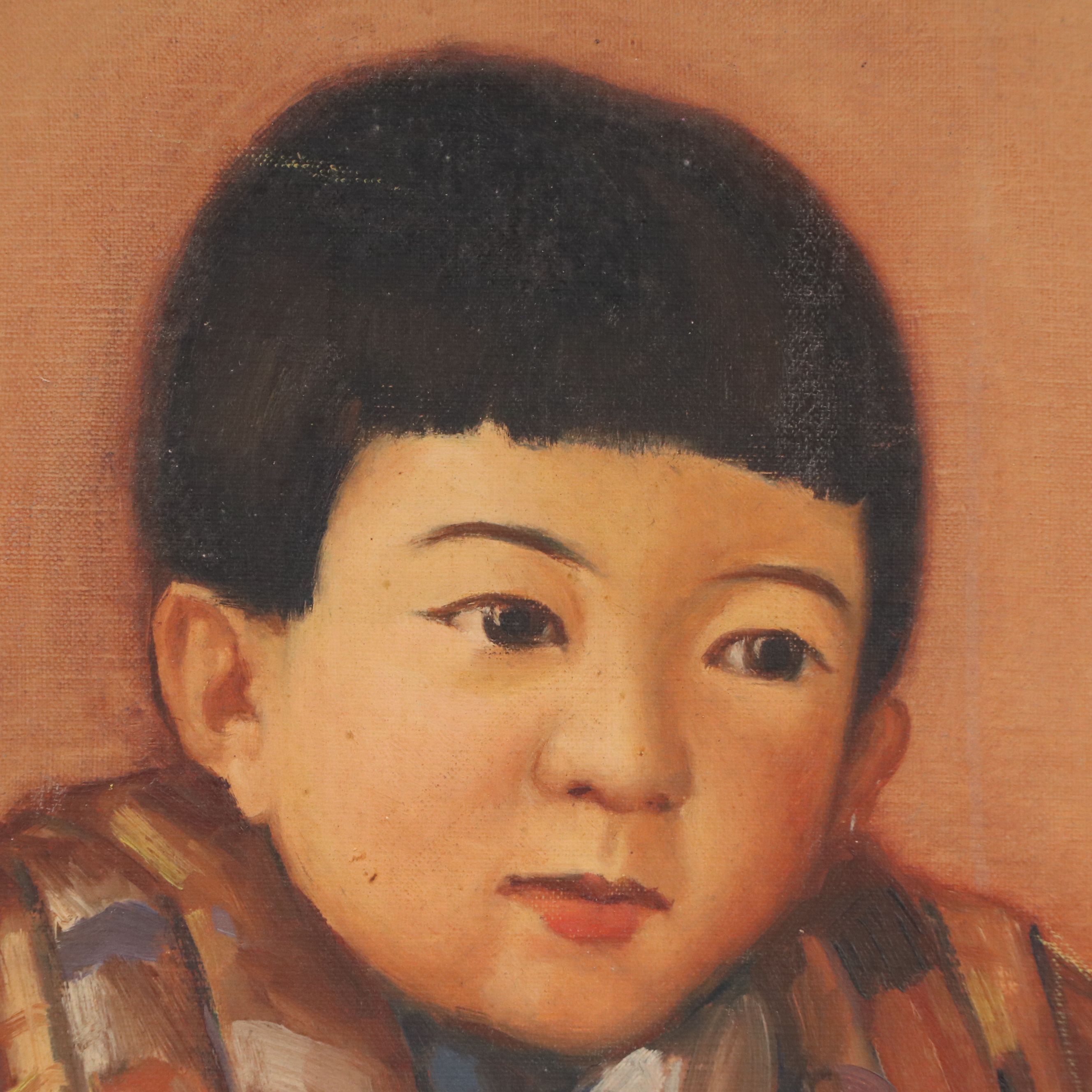 Ryo Takahashi Oil Portrait of Young Boy, 1937