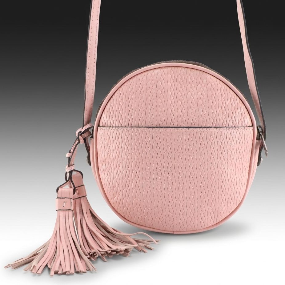 Patricia Nash Canteen Crossbody Bag in Light Pink Braid-Effect Leather