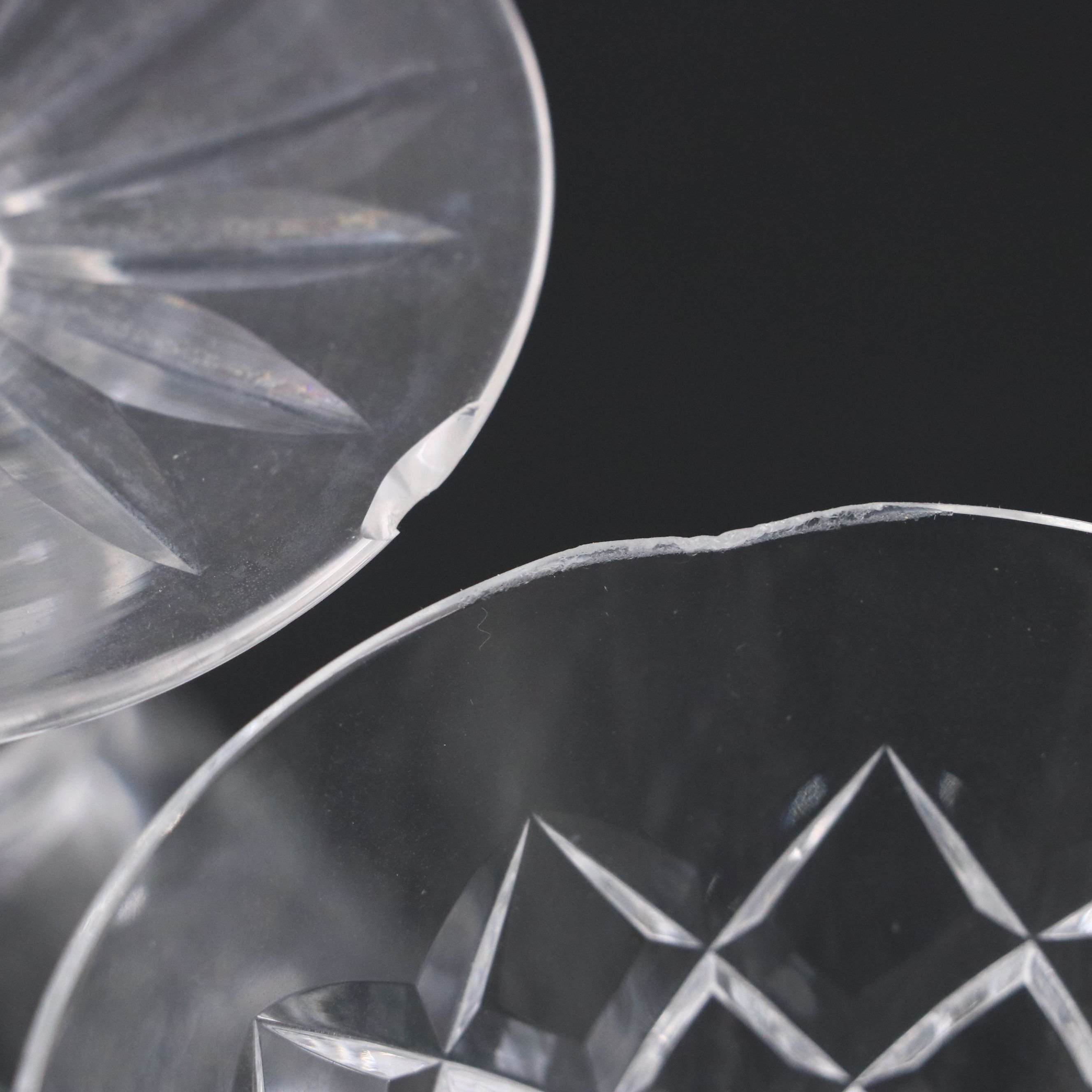 Waterford "Adare" Cut Crystal Clarets and White Wine Glasses