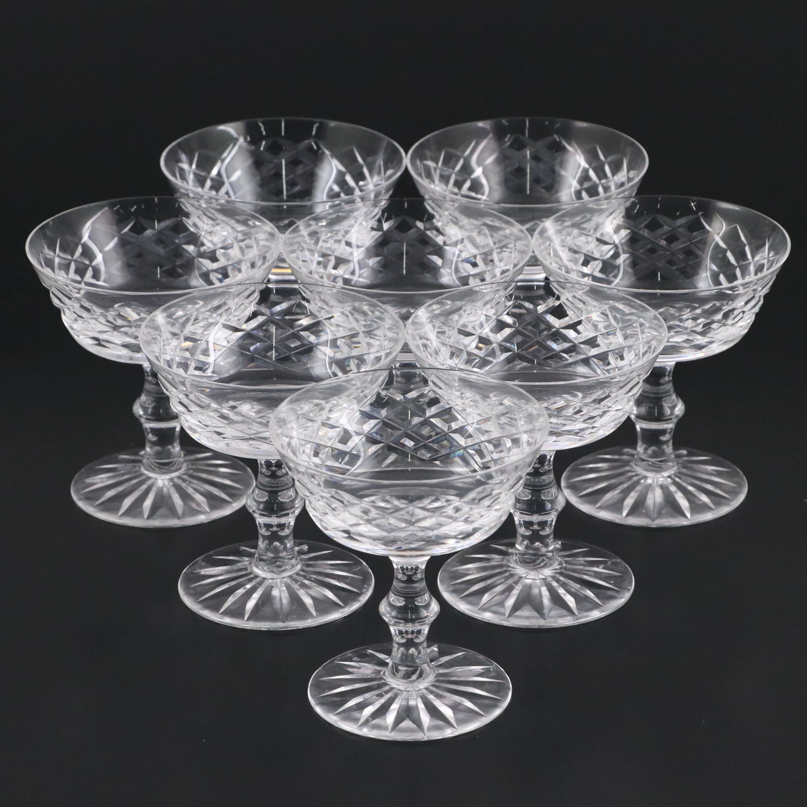 Waterford "Adare" Cut Crystal Champagne Coupes