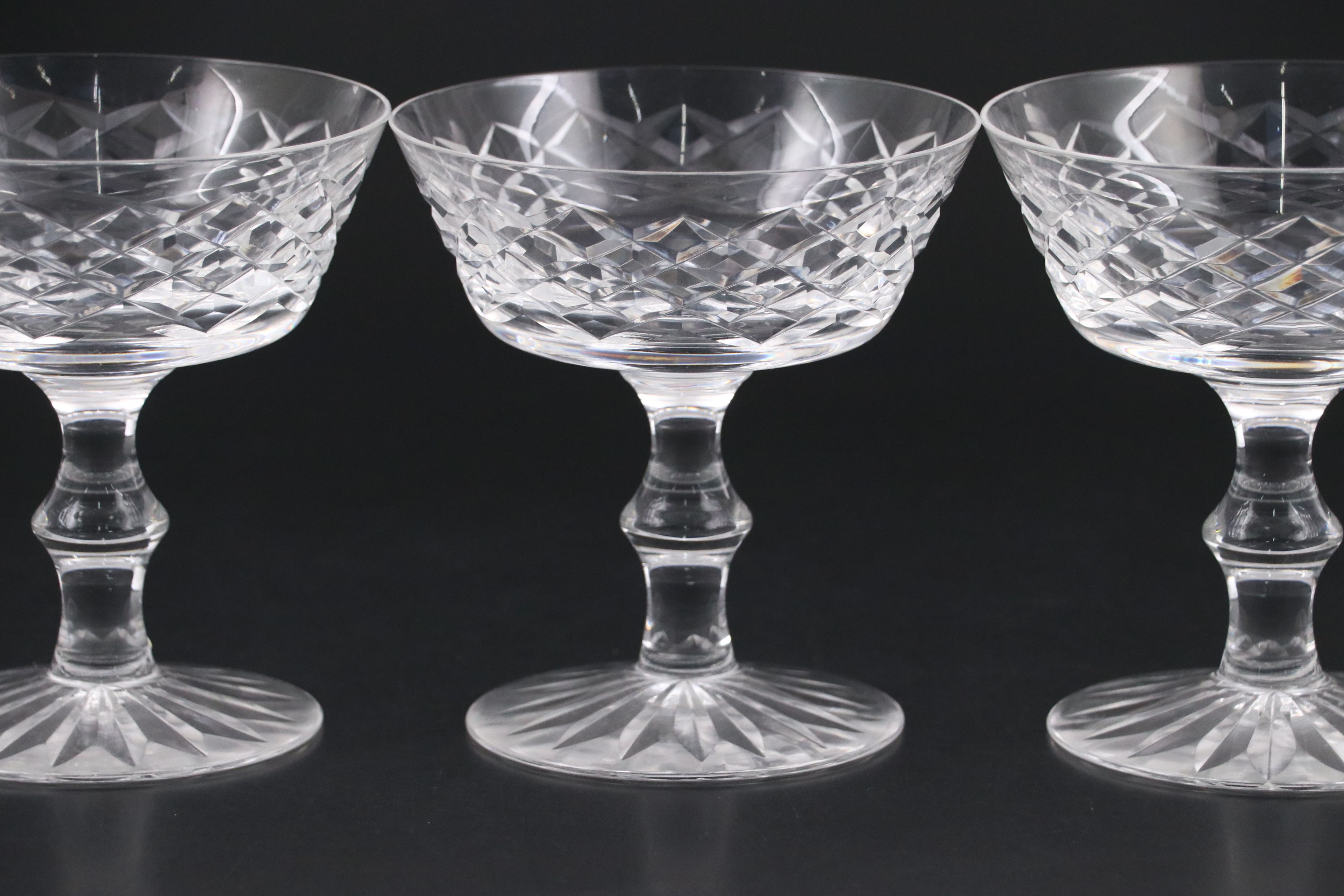 Waterford "Adare" Cut Crystal Champagne Coupes