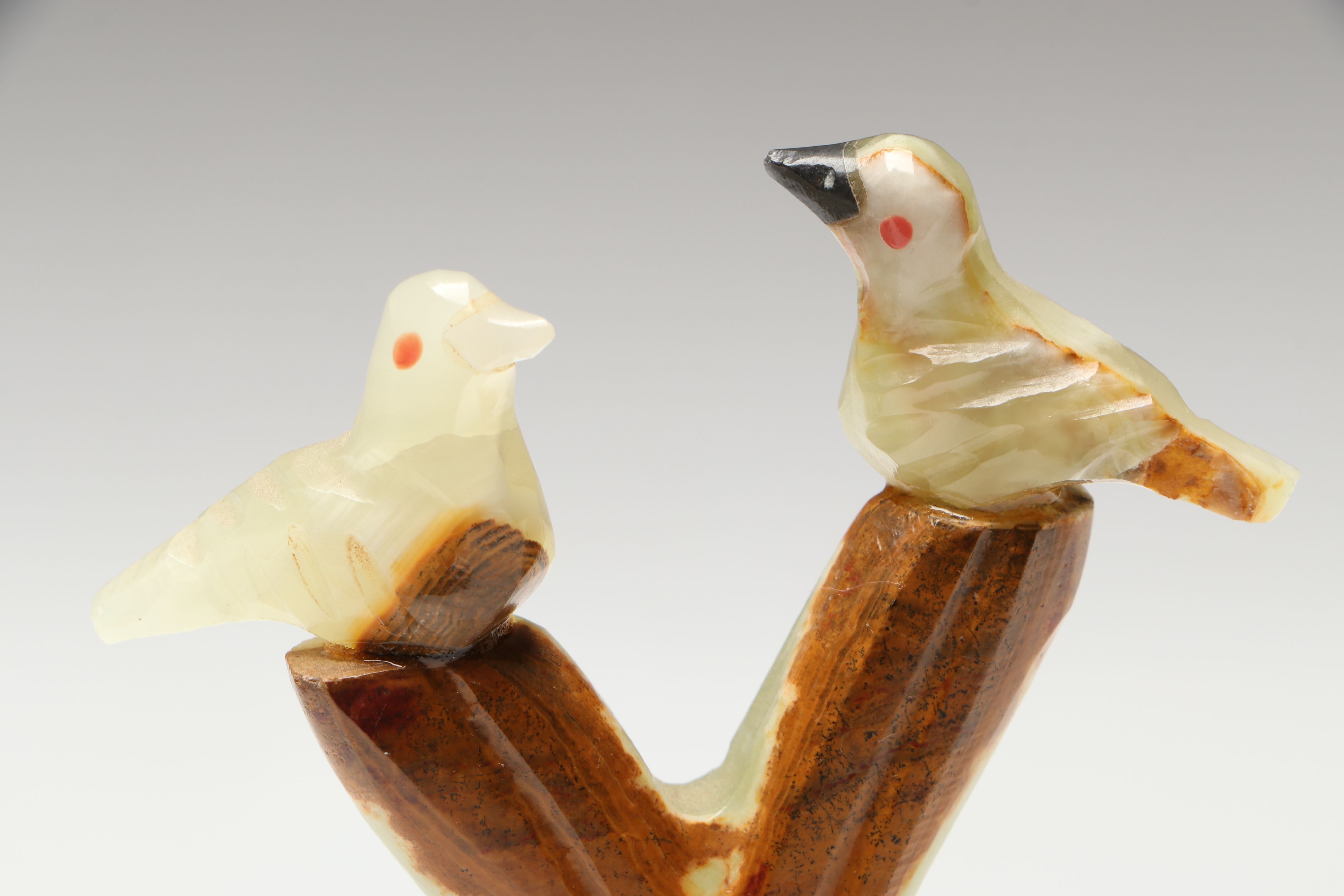 Carved Nephrite Seal with Calcite Tortoise and Serpentine Birds