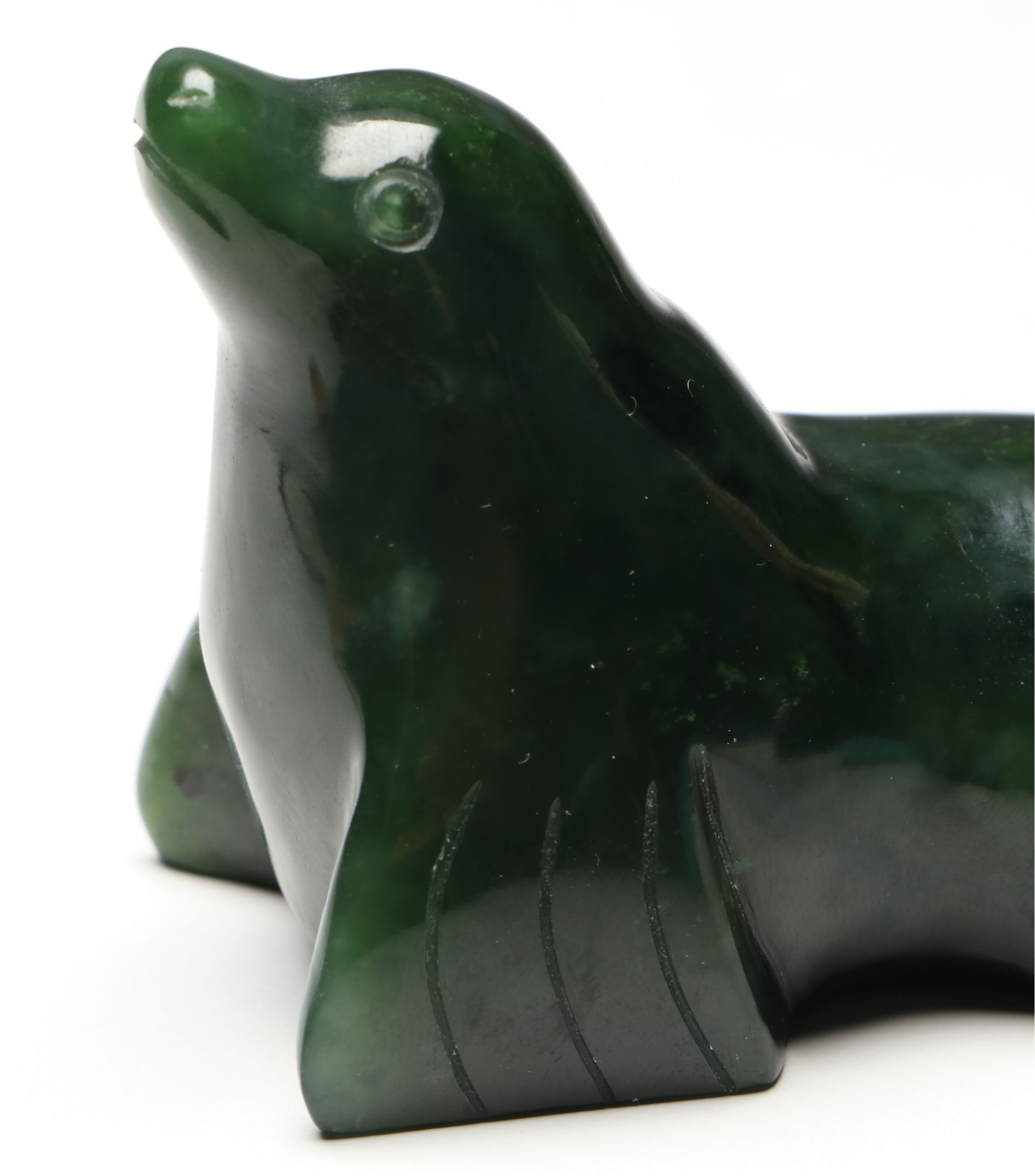 Carved Nephrite Seal with Calcite Tortoise and Serpentine Birds