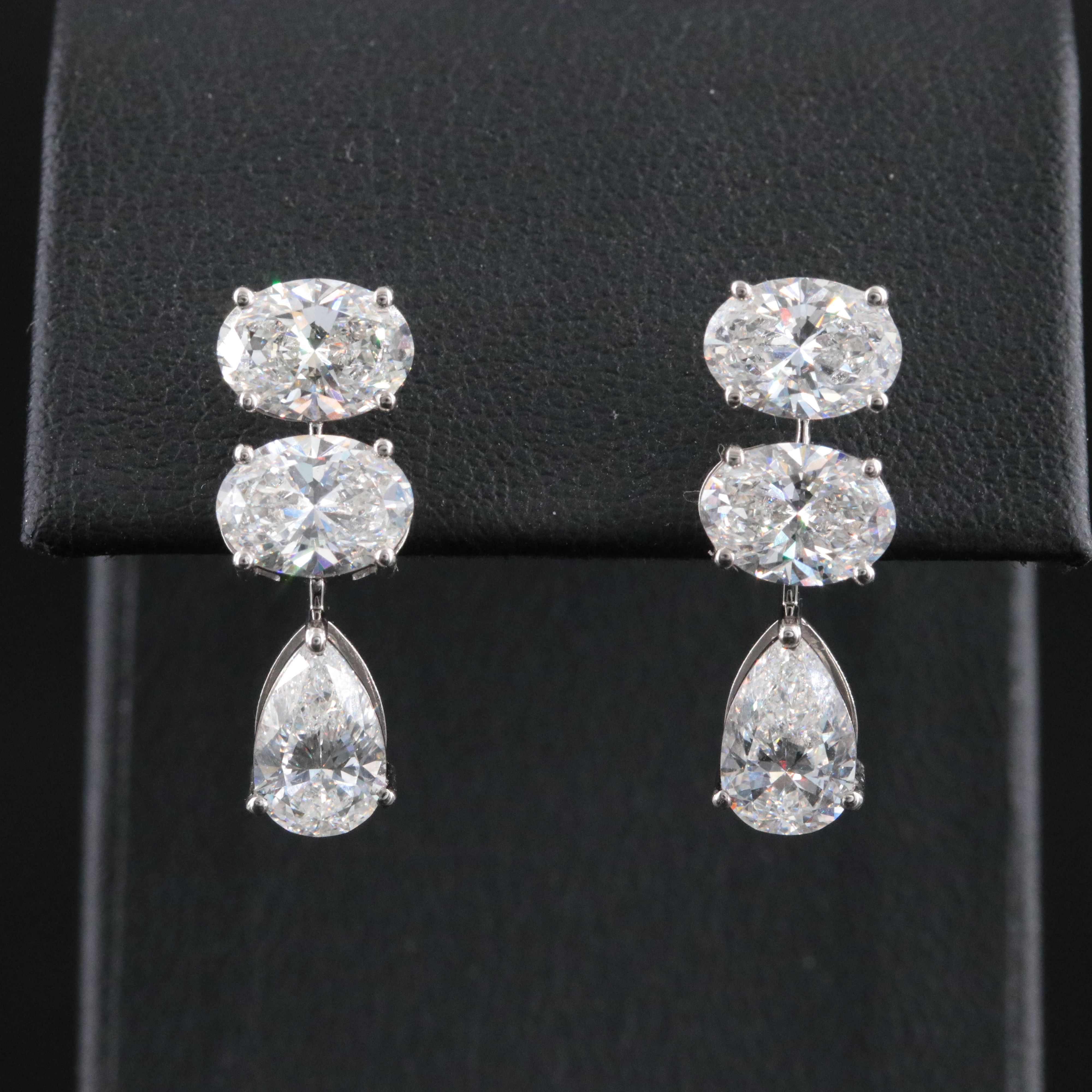 Platinum 5.75 CTW Lab Grown Diamond Earrings