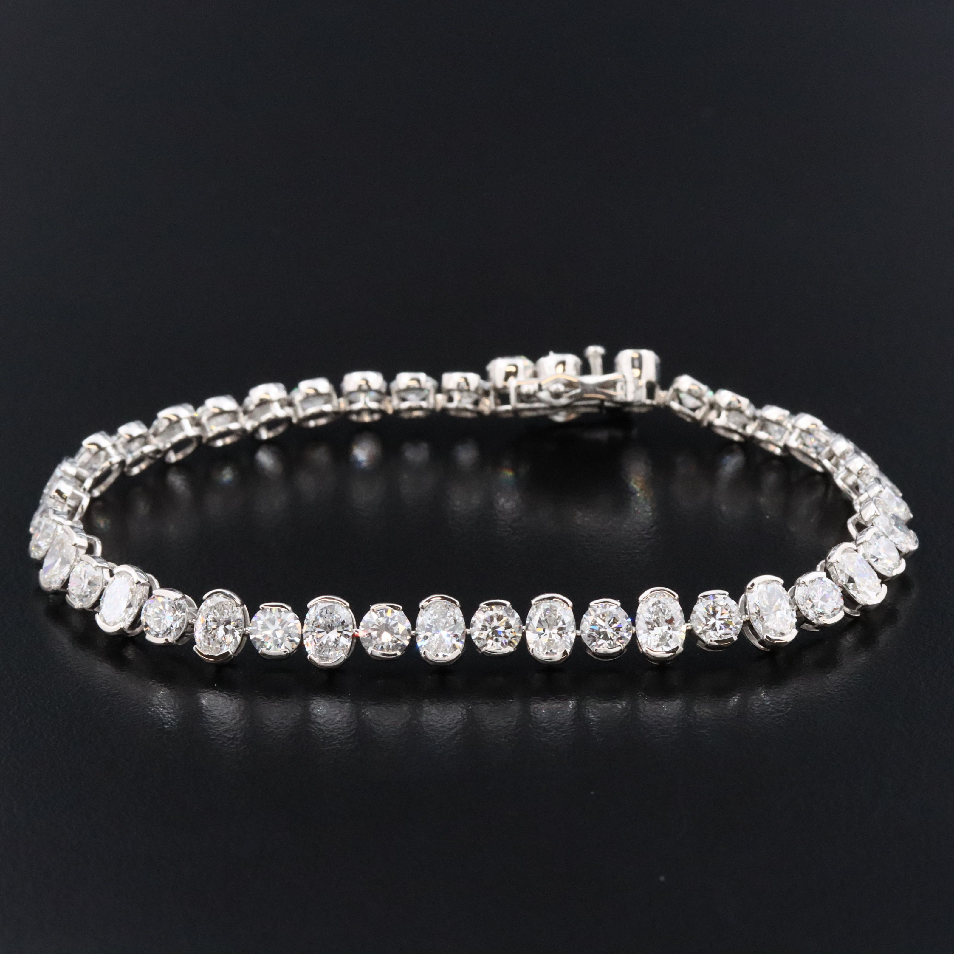 Platinum 13.84 CTW Lab Grown Diamond Line Bracelet