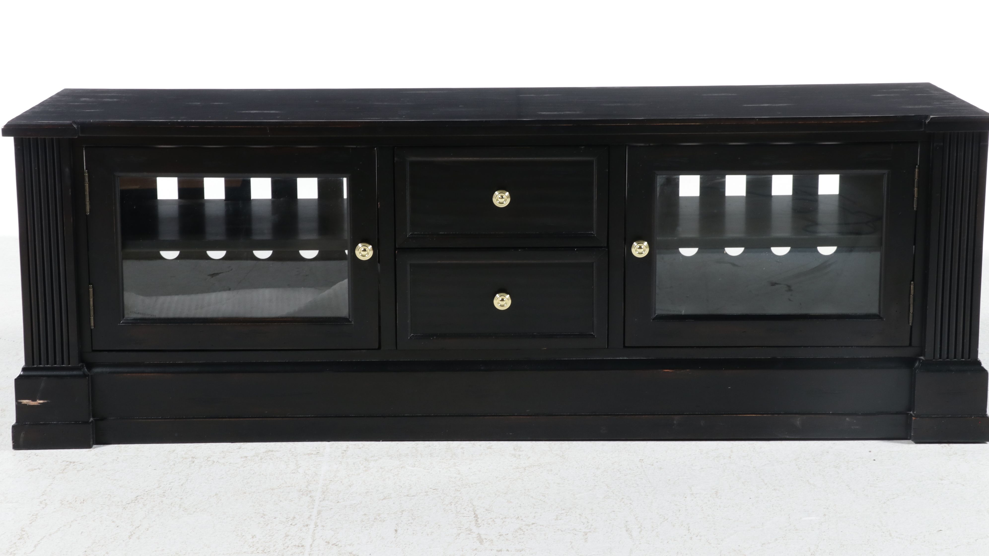 Ethan Allen "New Country" Black Media Cabinet, 2015