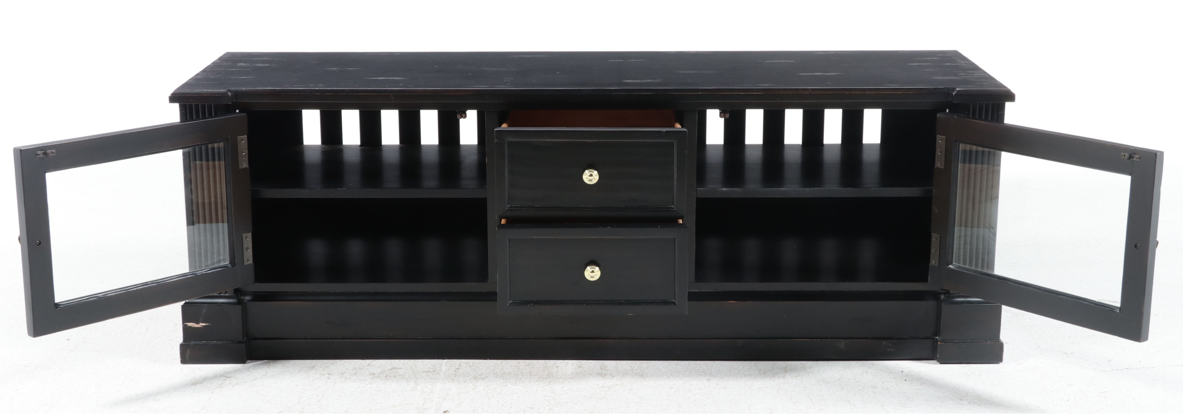 Ethan Allen "New Country" Black Media Cabinet, 2015