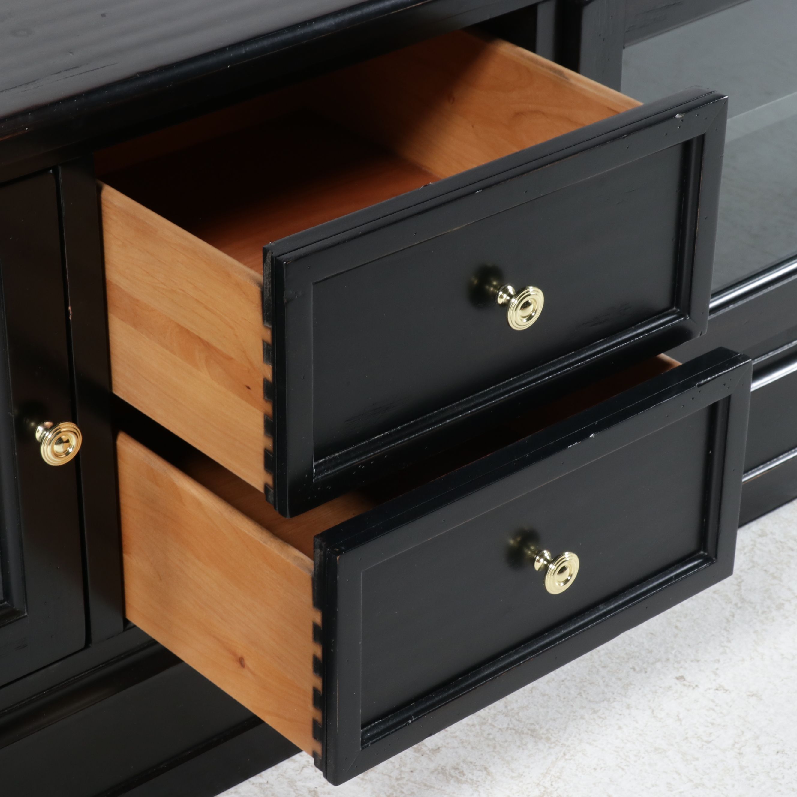 Ethan Allen "New Country" Black Media Cabinet, 2015