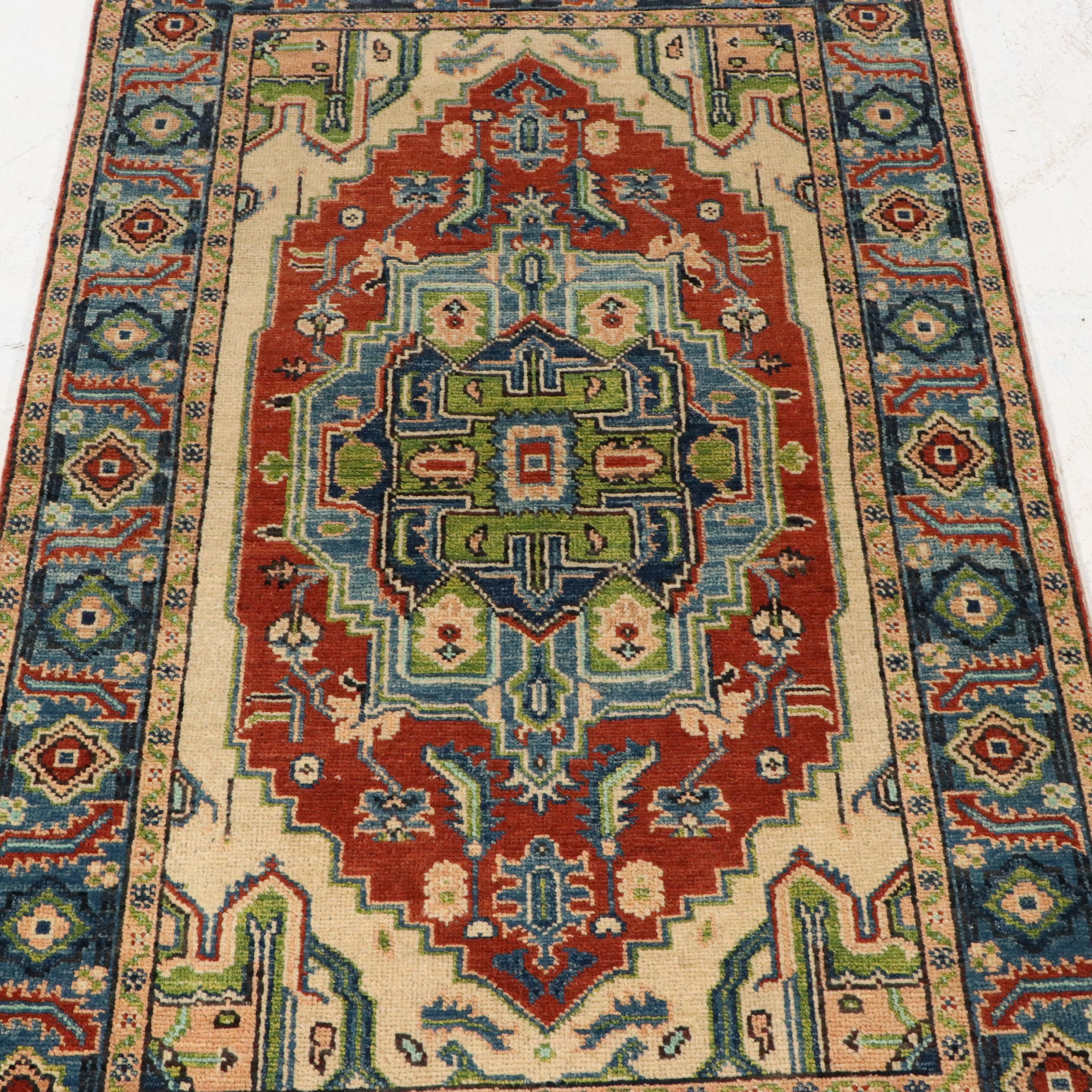 3' x 4'11 Hand-Knotted Afghan Kazak Accent Rug