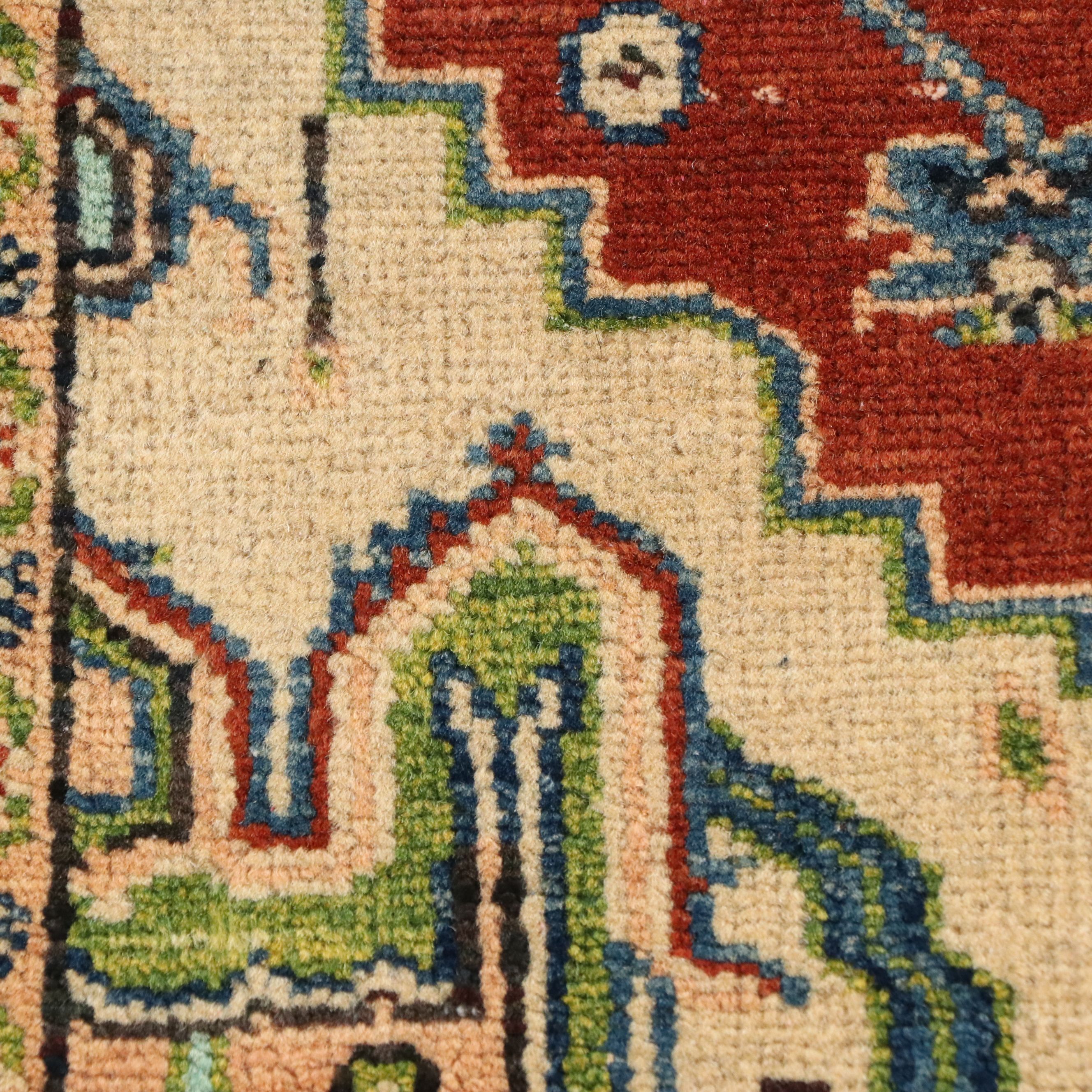 3' x 4'11 Hand-Knotted Afghan Kazak Accent Rug