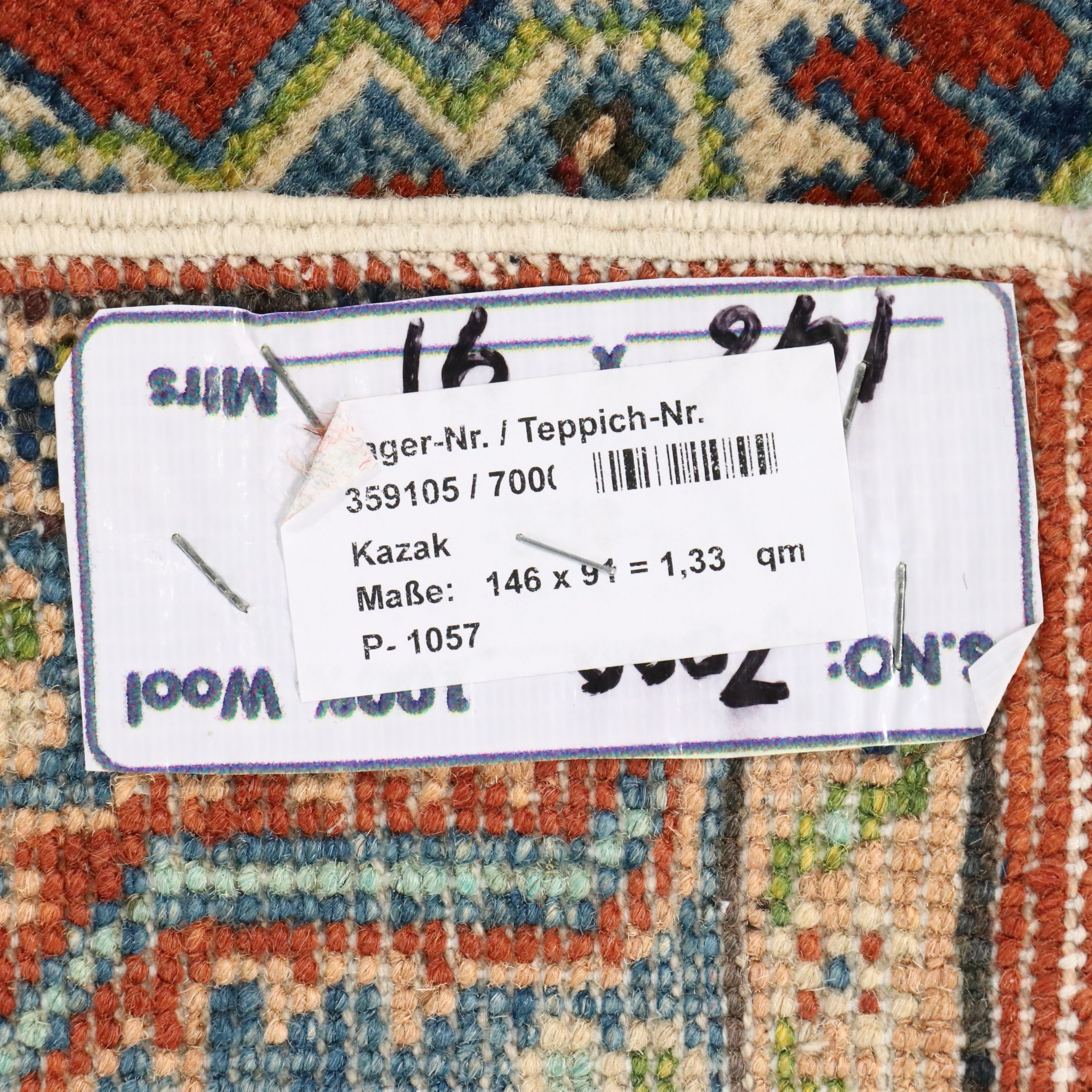 3' x 4'11 Hand-Knotted Afghan Kazak Accent Rug