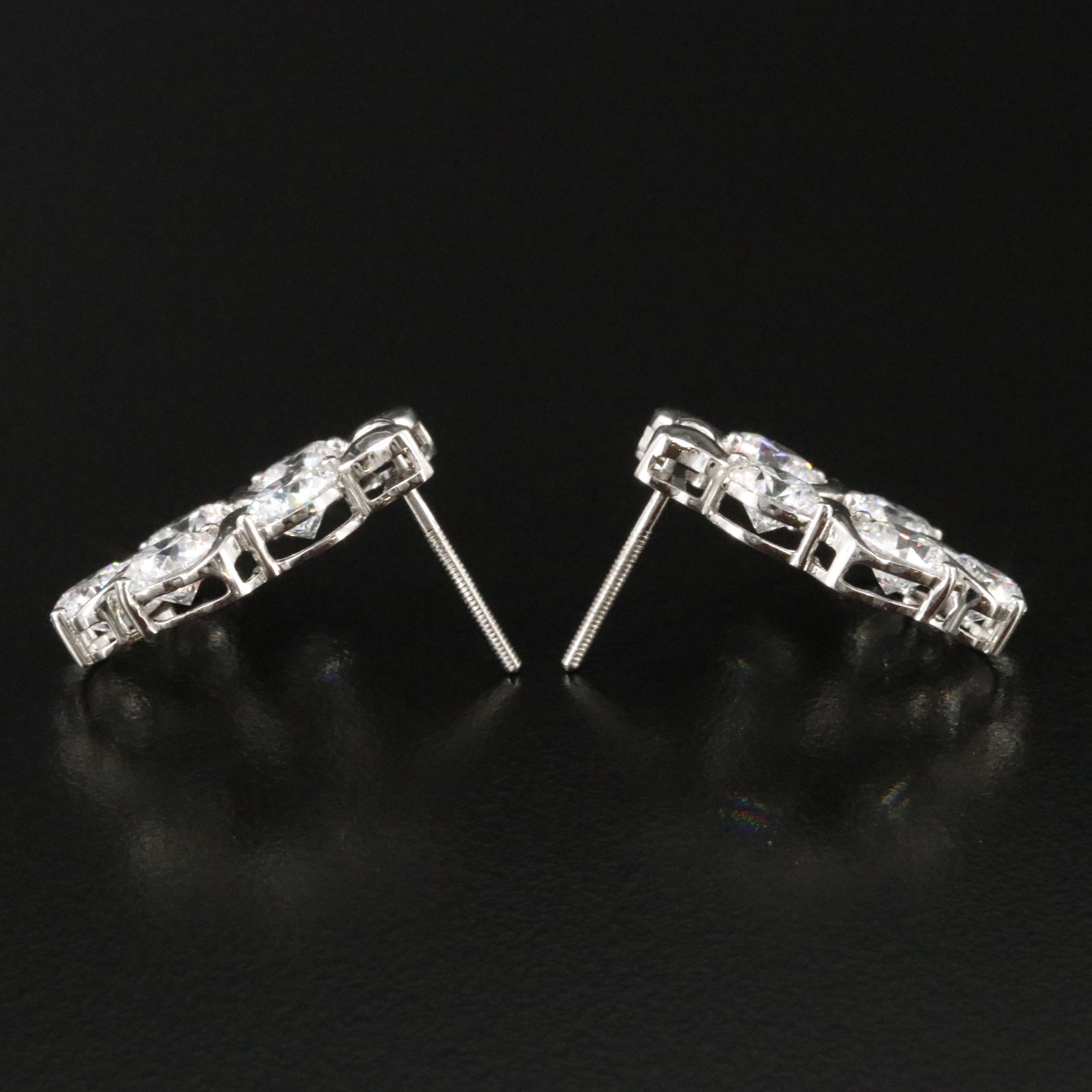 Platinum 6.20 CTW Lab Grown Diamond Earrings