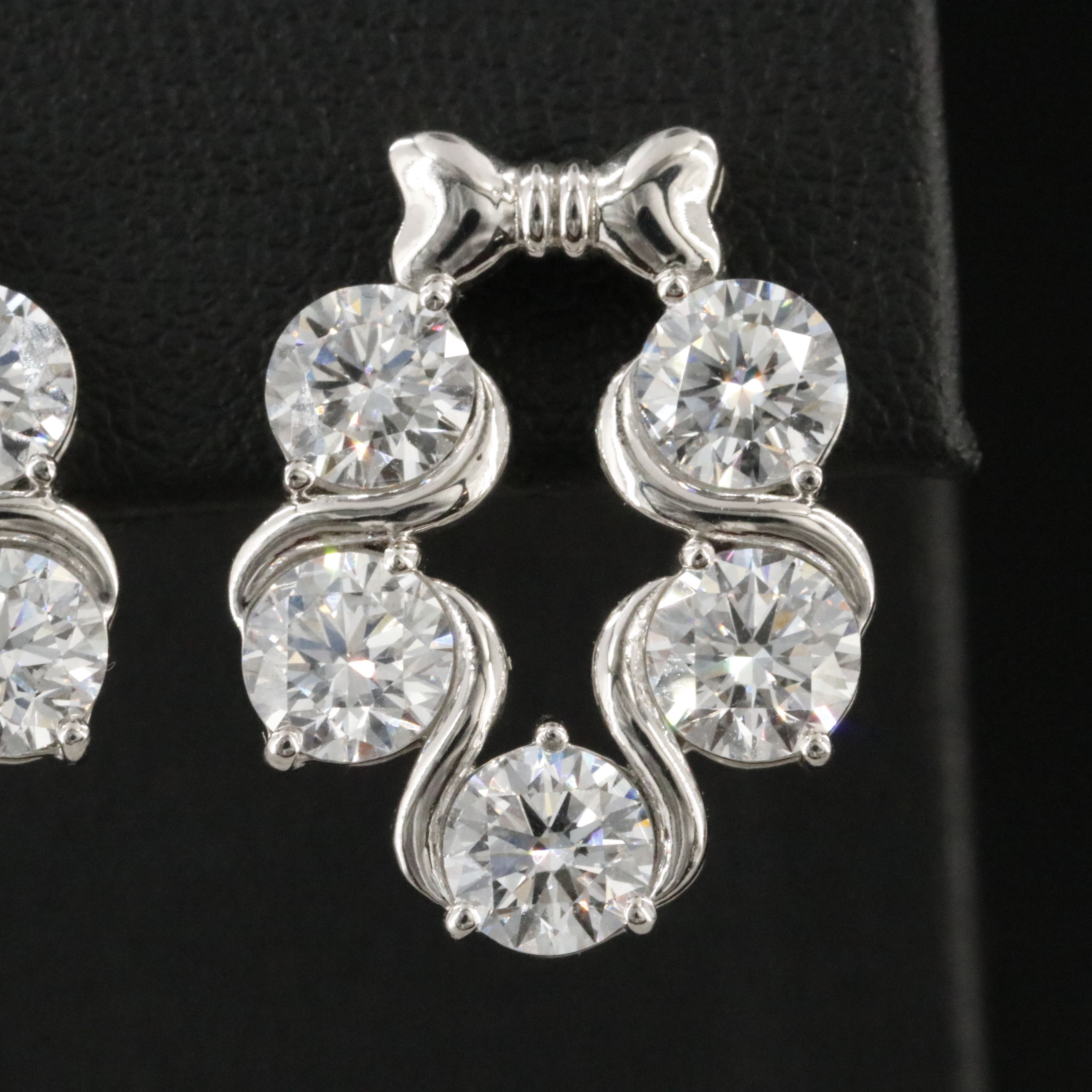 Platinum 6.20 CTW Lab Grown Diamond Earrings