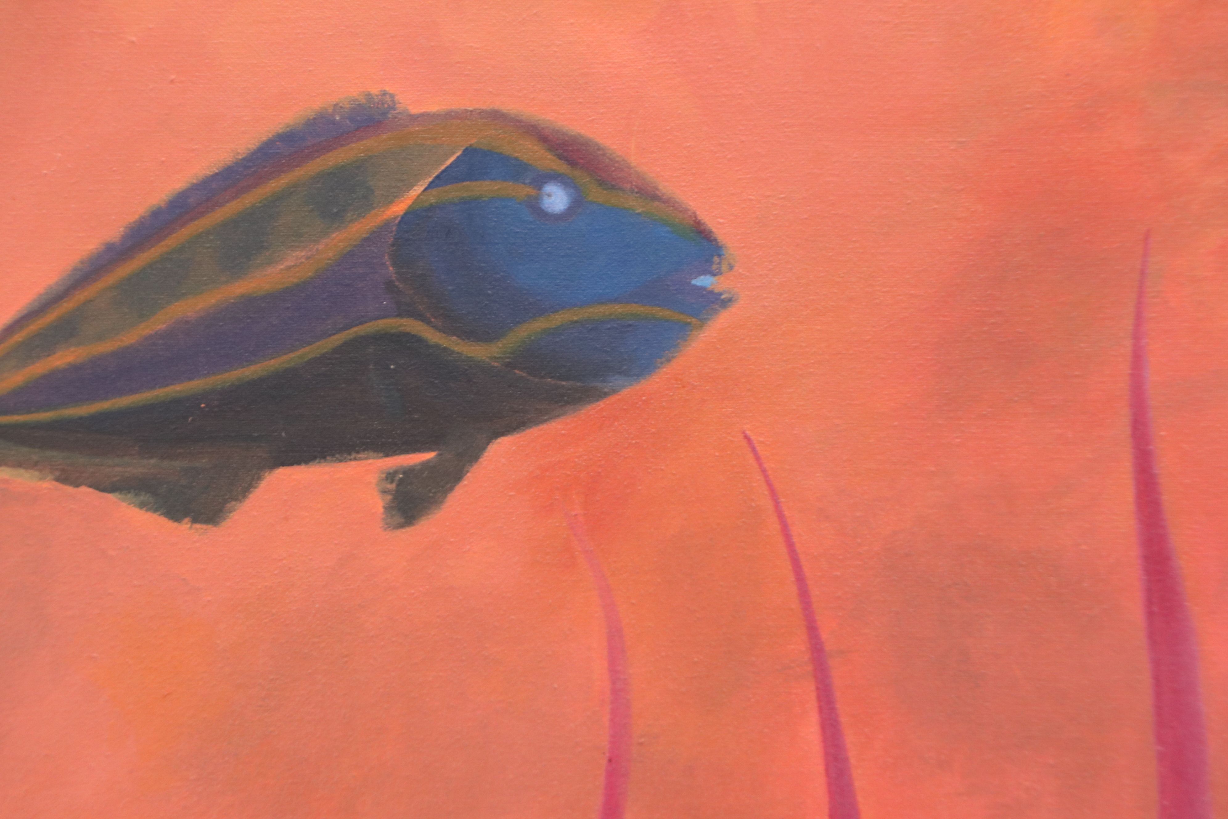 Oil Painting of School of Tropical Fish, Late 20th Century