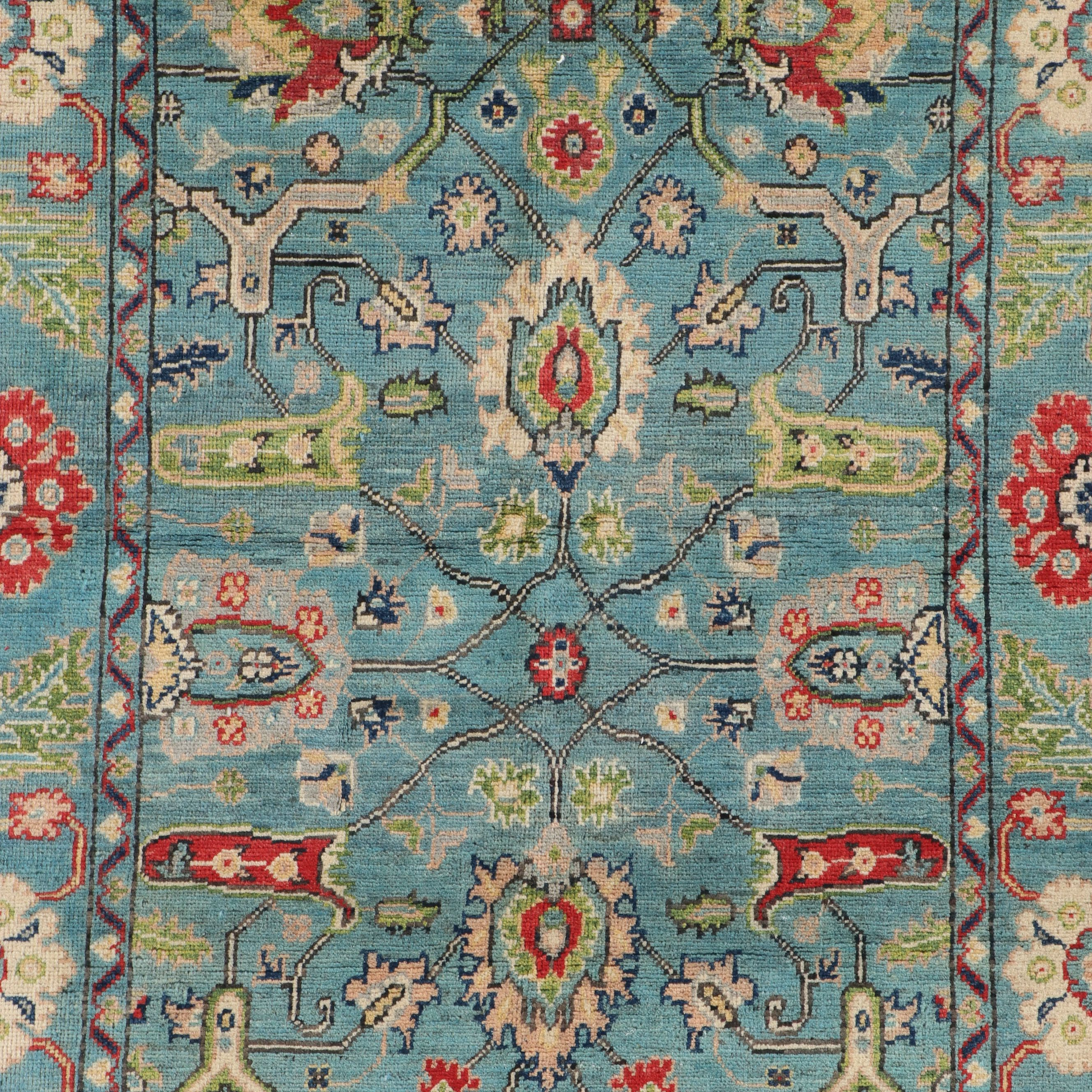 4'2 x 6'4 Hand-Knotted Afghan Kazak Area Rug