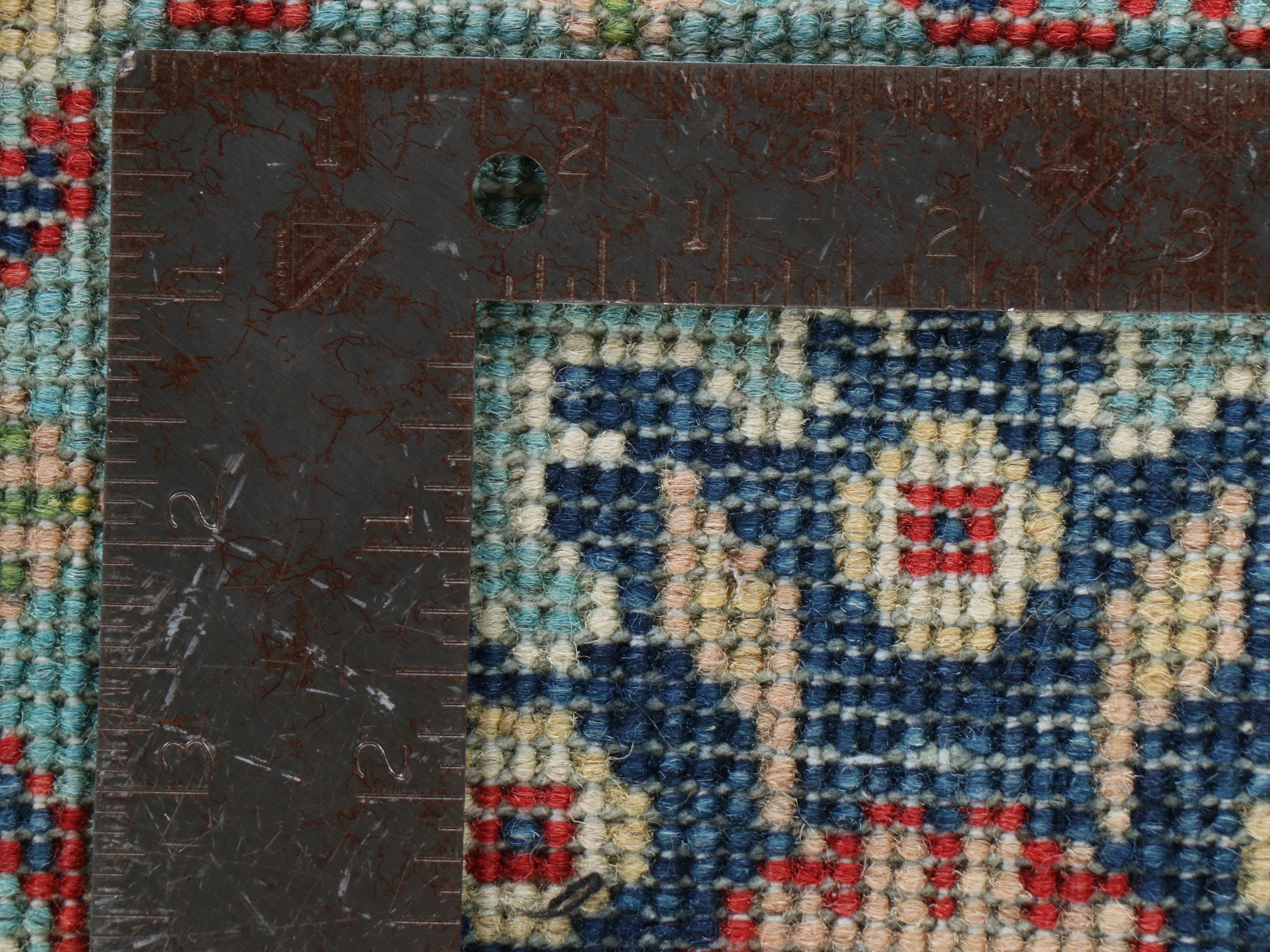 4'2 x 6'4 Hand-Knotted Afghan Kazak Area Rug