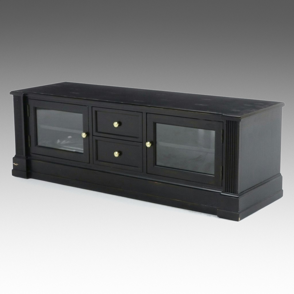 Ethan Allen "New Country" Black Media Cabinet, 2015
