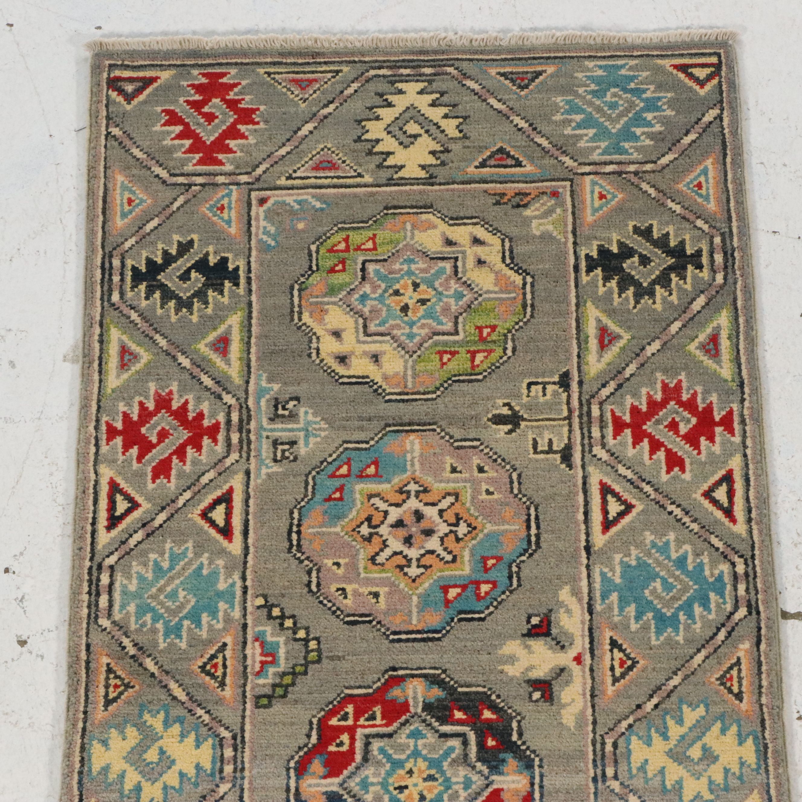 2'1 x 6'6 Hand-Knotted Pakistani Kazak Carpet Runner