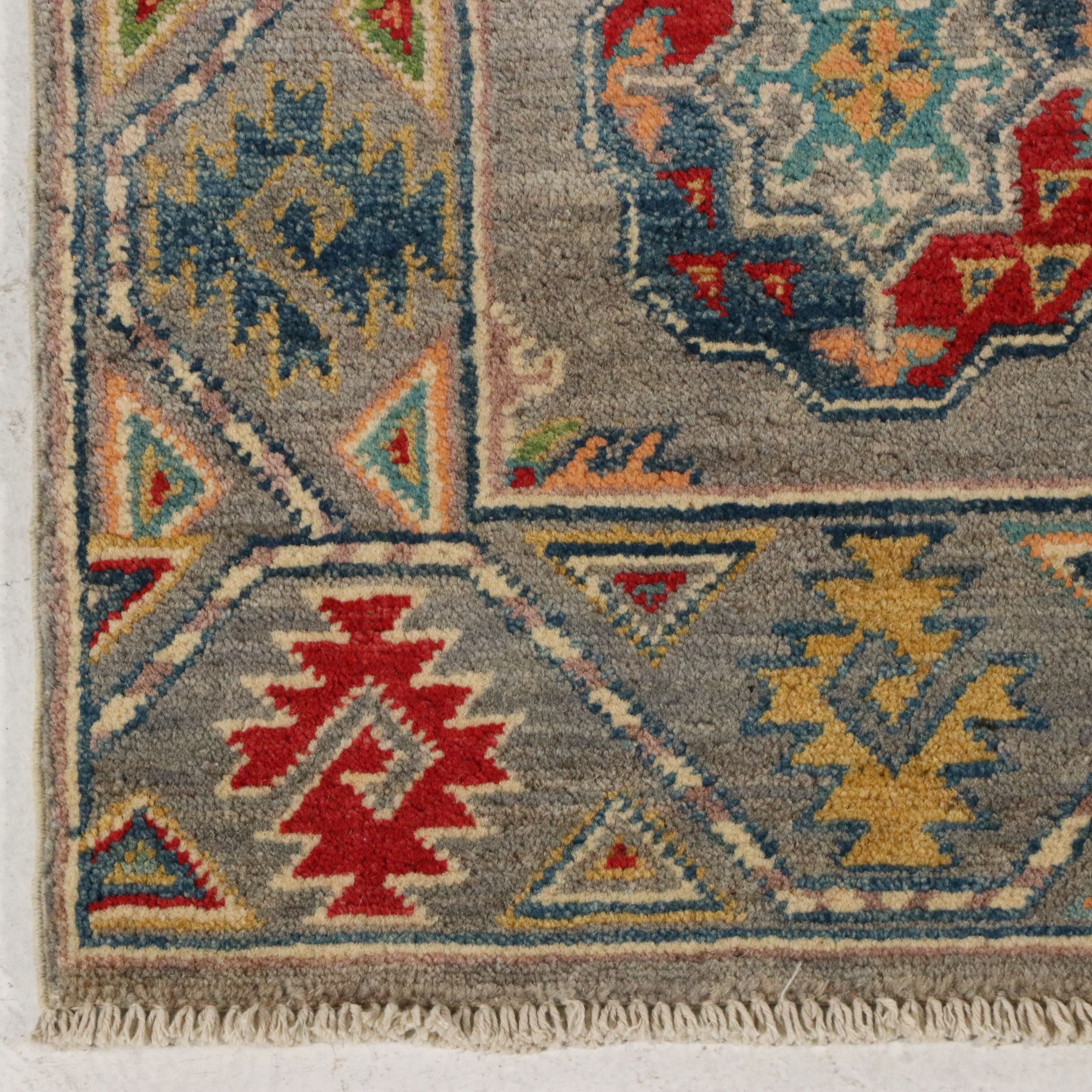 2'1 x 6'6 Hand-Knotted Pakistani Kazak Carpet Runner