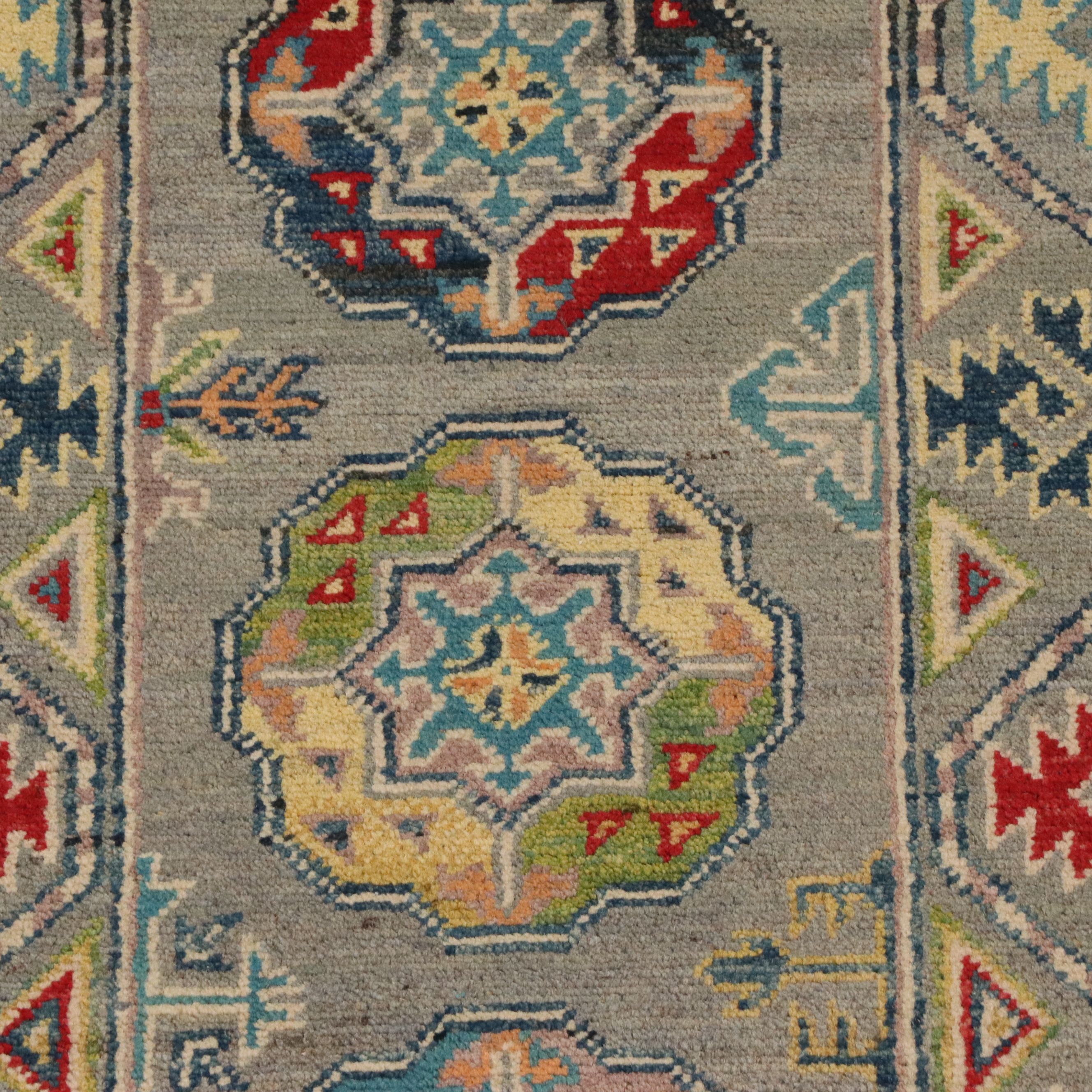2'1 x 6'6 Hand-Knotted Pakistani Kazak Carpet Runner