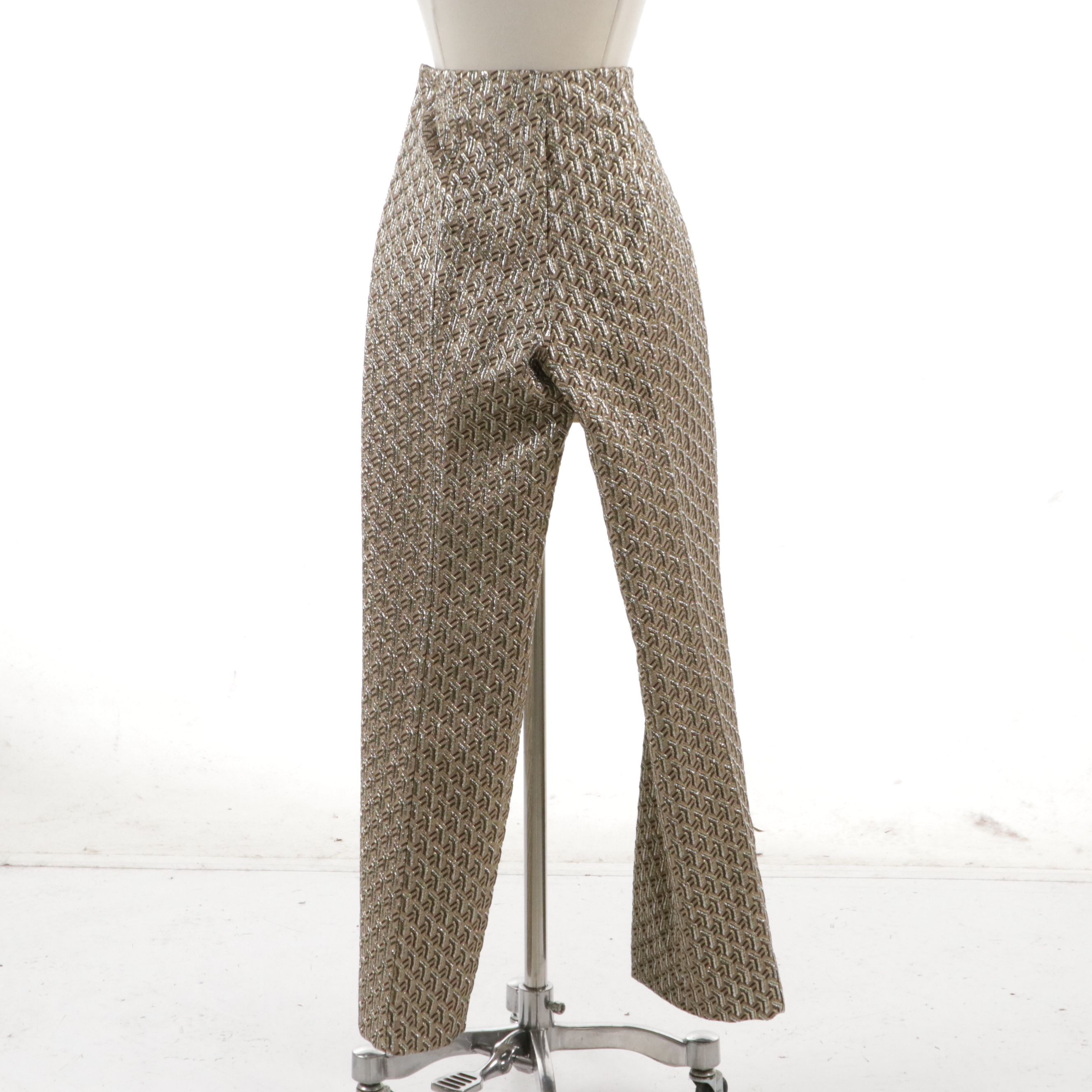 Prada Metallic Jacquard Straight Leg Pants