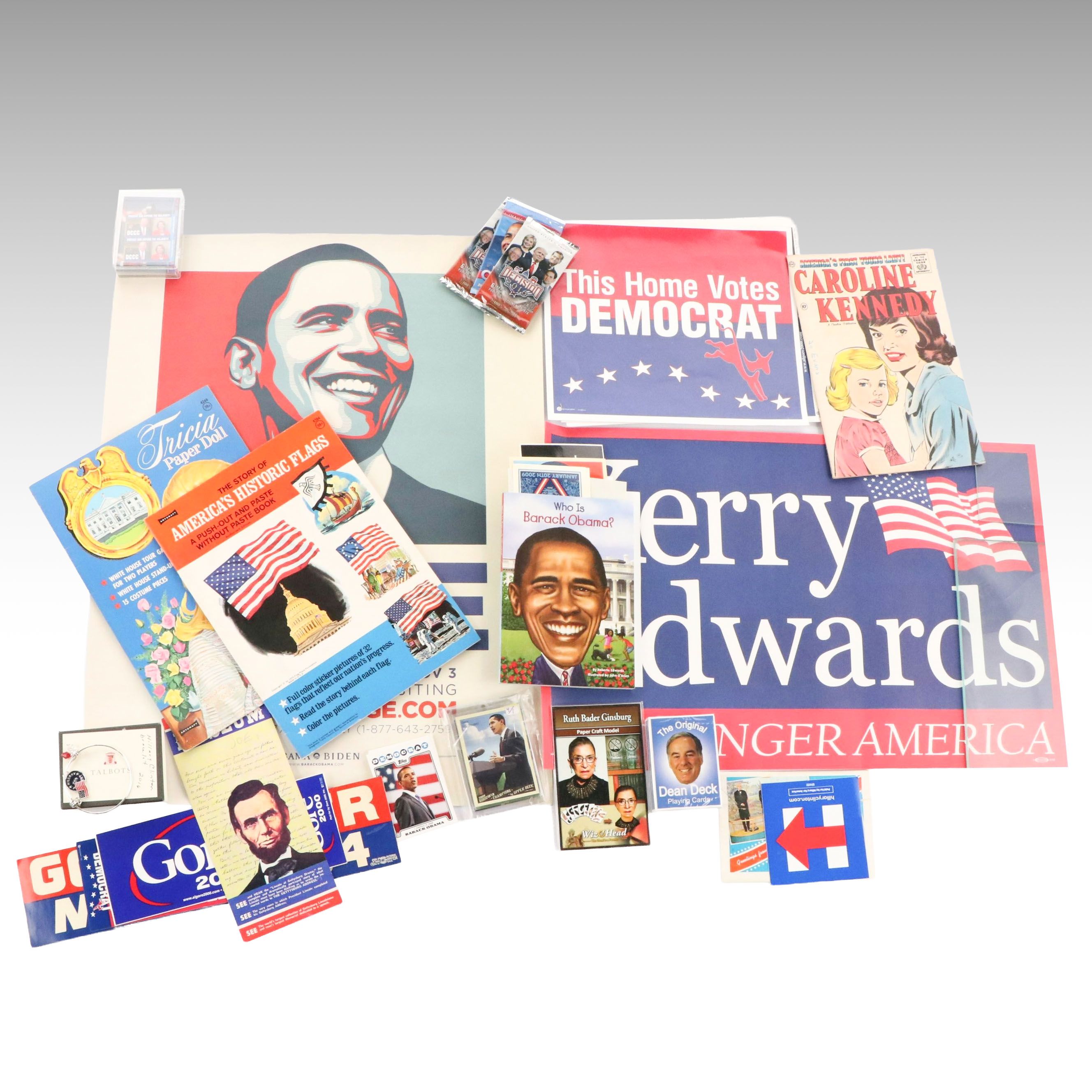 Barack Obama with Other Presidential Stickers, Posters and Collectibles