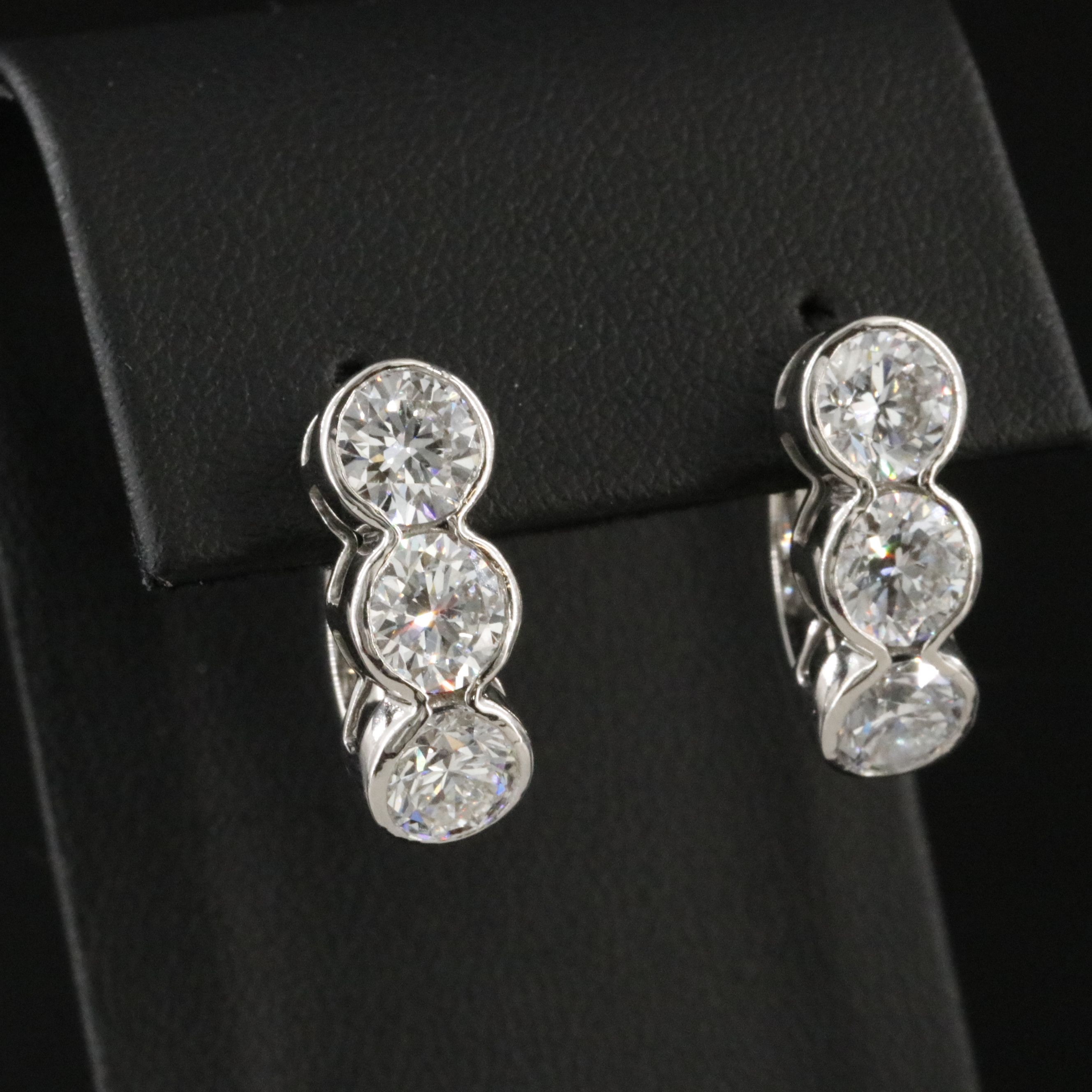 Platinum 5.94 CTW Lab Grown Diamond Earrings