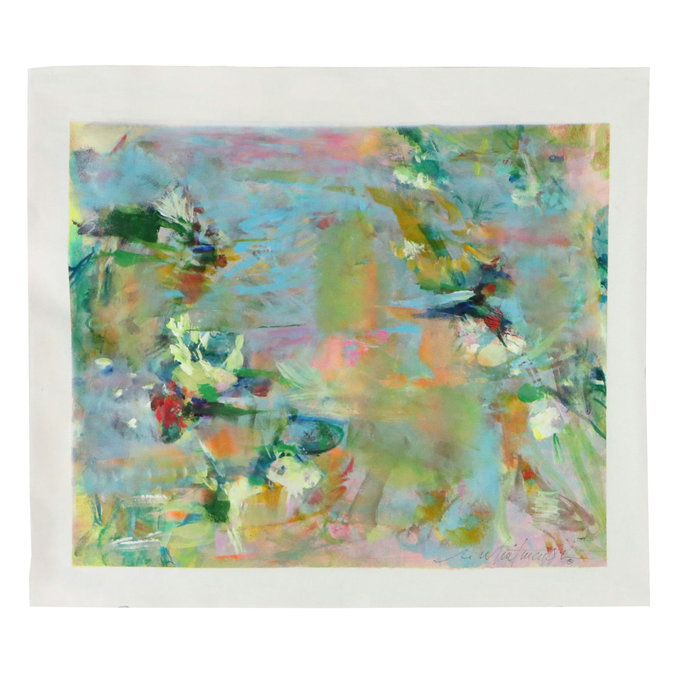 Marks Whitmarsh Acrylic Painting "Flowers at Dusk," 2026