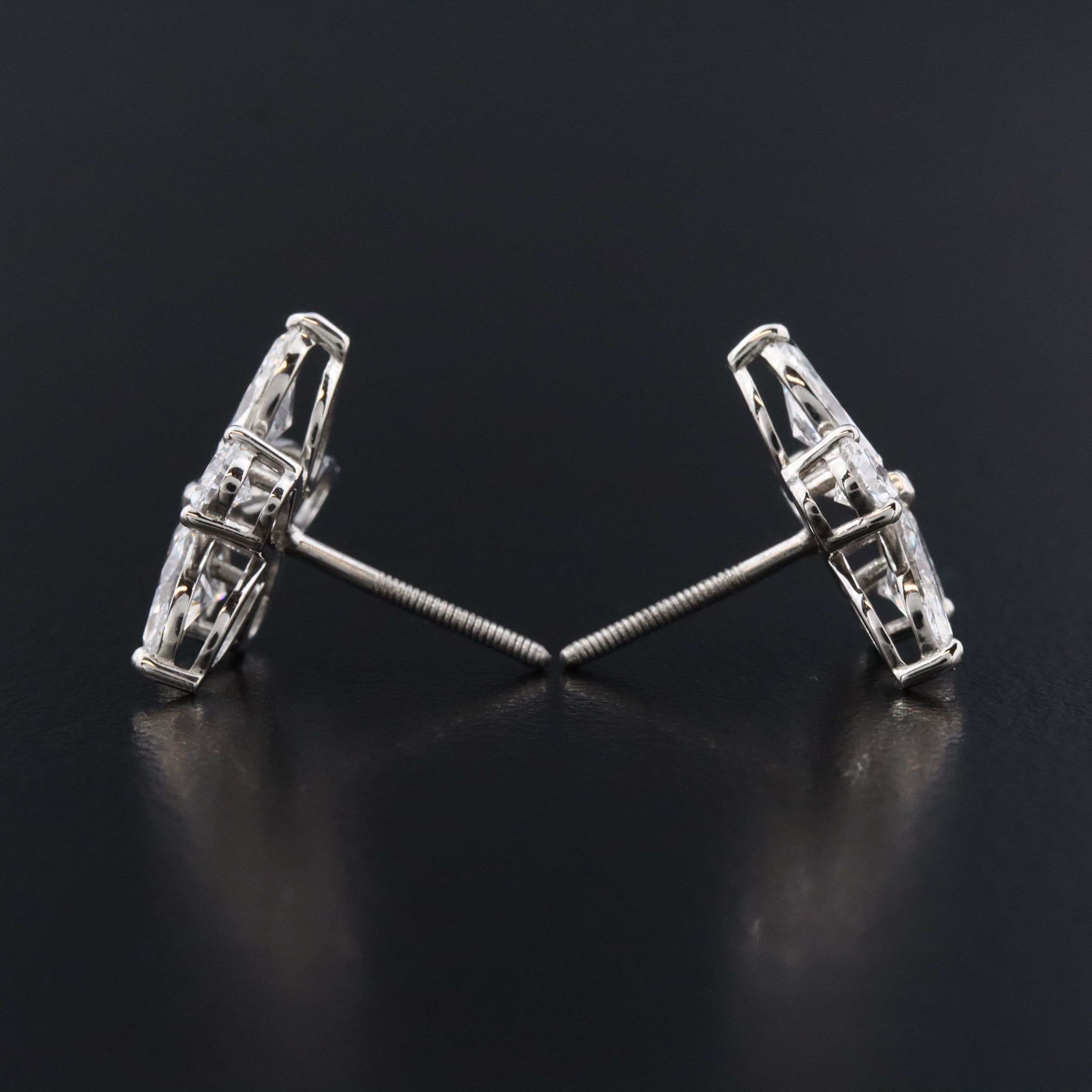 Platinum 2.75 CTW Lab Grown Diamond Earrings
