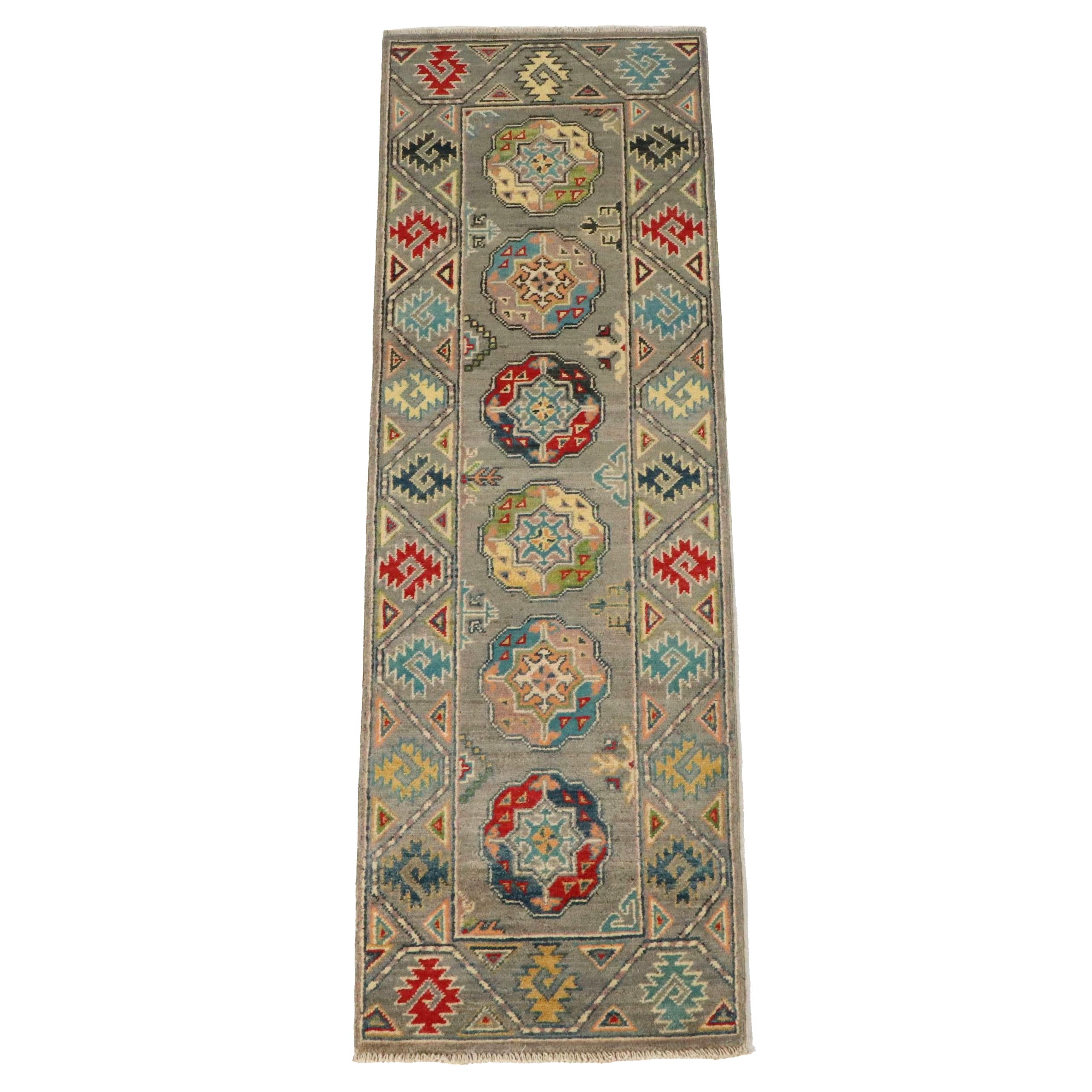 2'1 x 6'6 Hand-Knotted Pakistani Kazak Carpet Runner